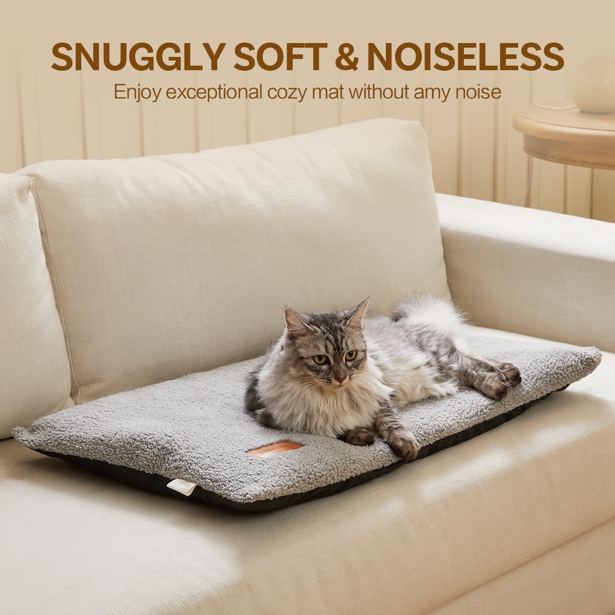 TIMSUNBER Ultra Soft Cat Bed Mat 29 x 19 Inch Cozy Pet Cushion with Non-Slip Bottom Washable Self-Warming Sleep Dog Pad for Crat