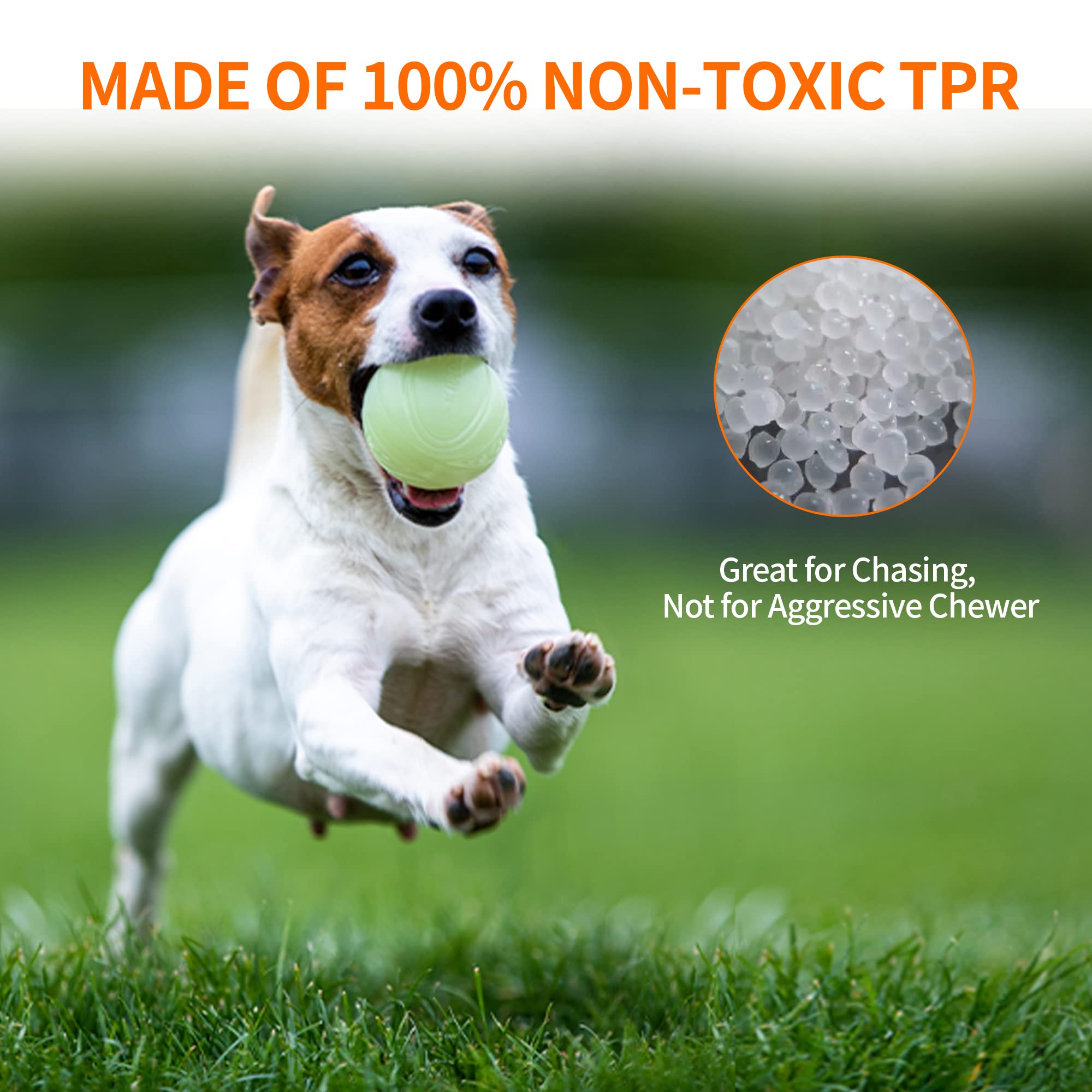 Skipdawg Interactive Squeaky Dog Ball, Light Up Dog Ball Glow In Dark, Floating Dog Toy Ball Durable Tpr Light Weight, Bouncy Dog Tennis Ball For Dogs Size 2.5 Inches, 1 Pack