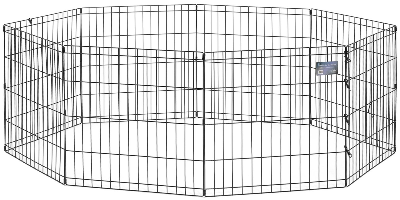 Midwest Homes For Pets Dog Exercise Pen & Playpen, 24'W X 30'W, No Door, Black