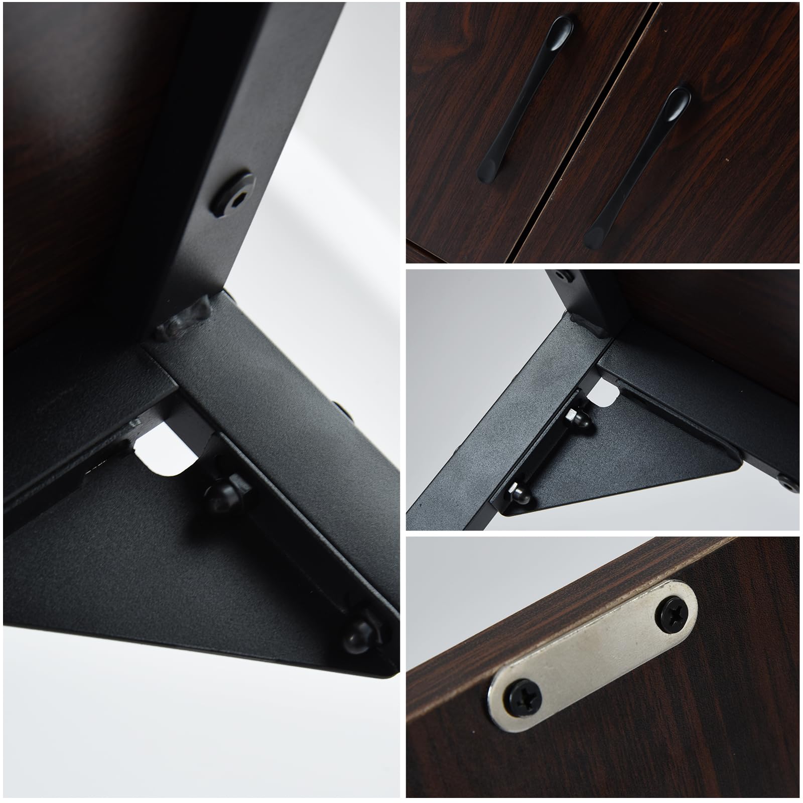 Metal Frame Aquarium Stand with Storage Cabinet - 29 Gallon Fish Tank Stand, 550LBS Capacity Walnut 30.7 L*16.5 W Tabletop