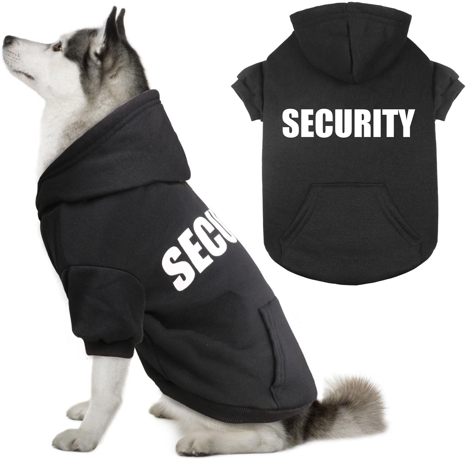 Dog Sweaters For Large Dogs Security Dog Hoodie Pet Sweater Soft Brushed Fleece Pet Clothes Hoodie Sweatshirt With Pocket(Xxl)