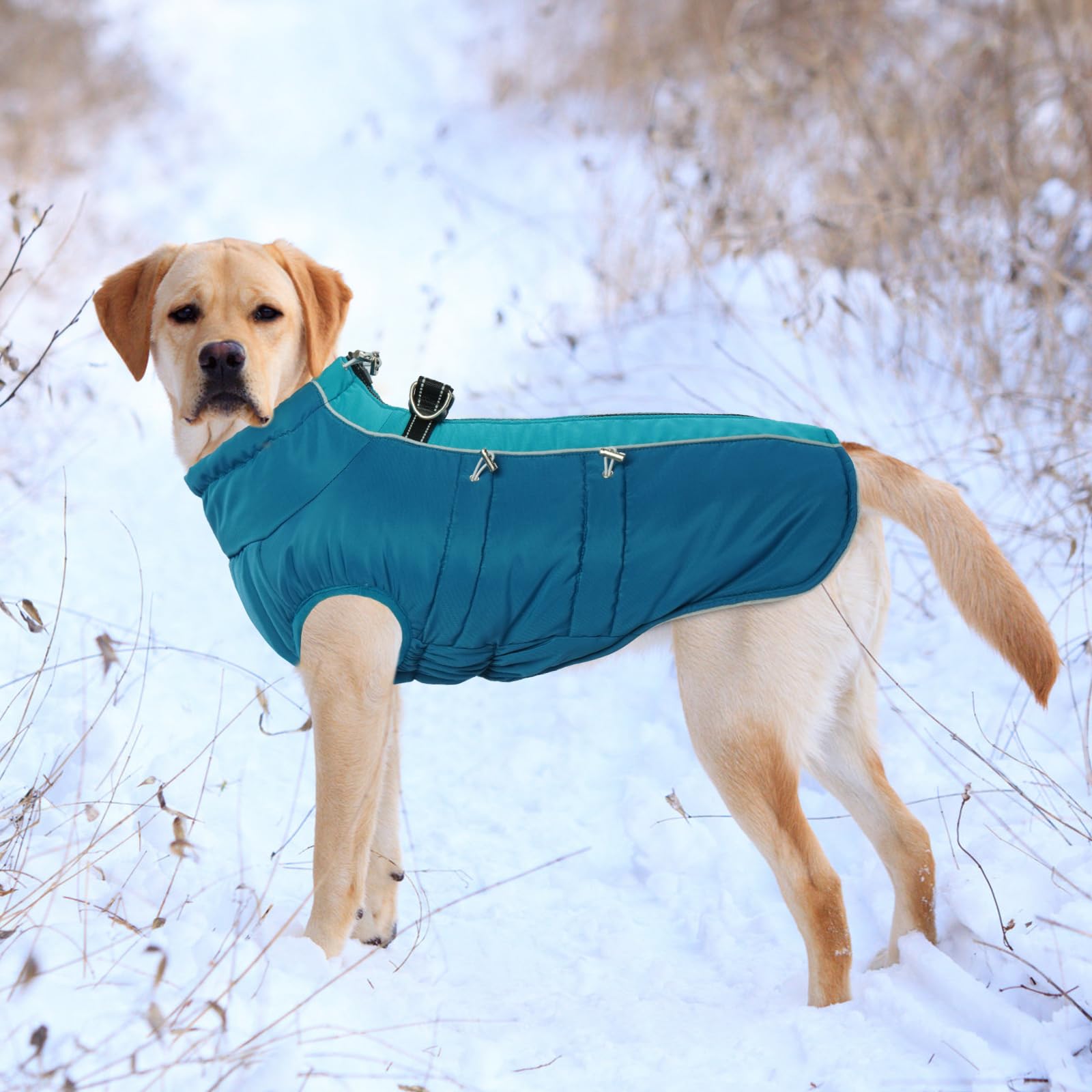 Idomik Warm Dog Coat With Built-In Harness, Warm Winter Coat, Waterproof Jacket, Thicken Fleece, Windproof Snow Jacket For Small