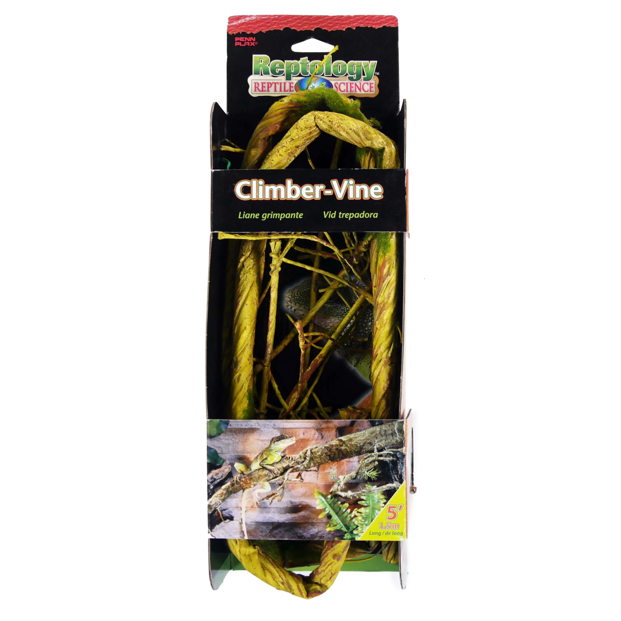 Penn-Plax Reptology Reptile Climber-Vine – Thick Green Vine Decoration For Terrariums – 5” Length (Rep401)