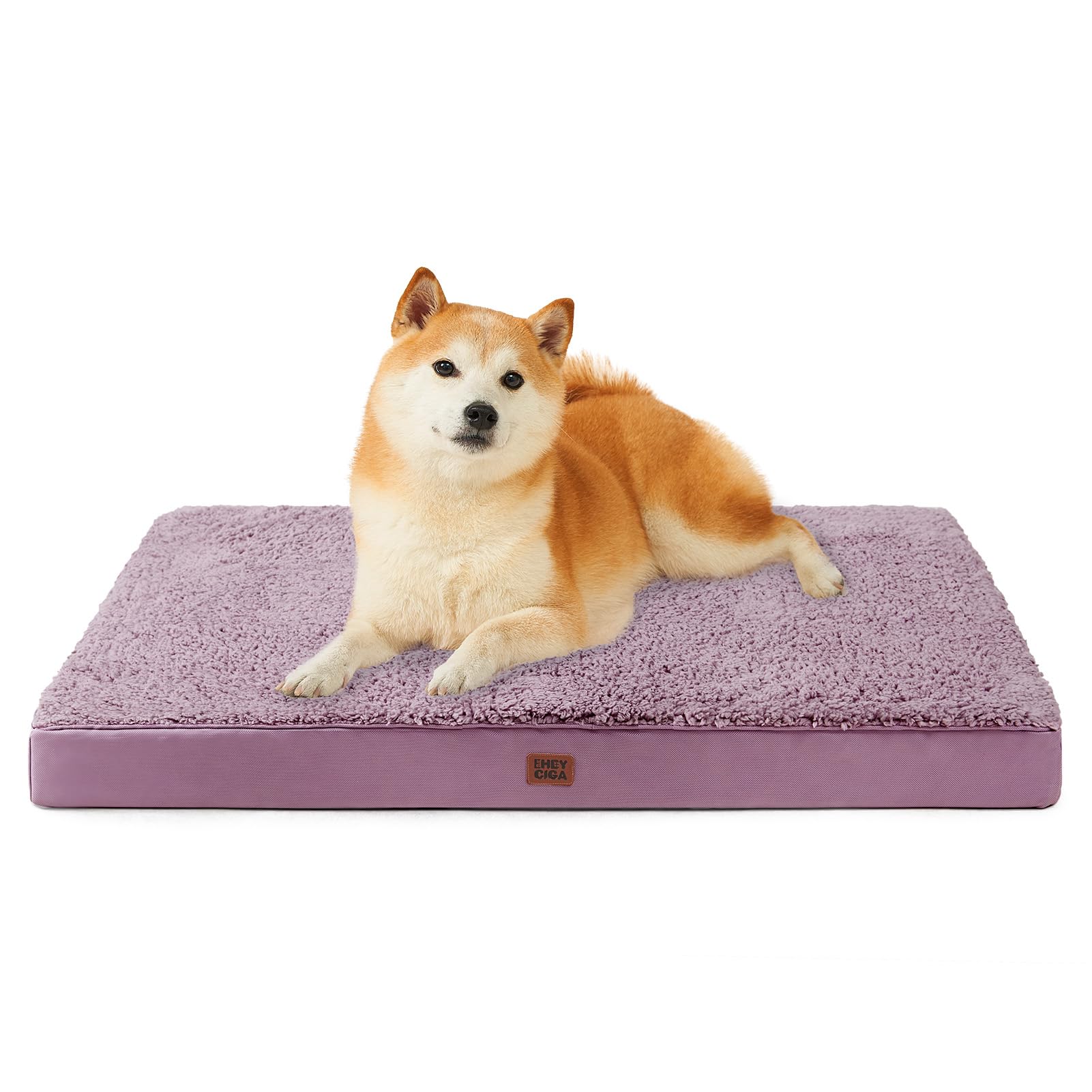 EHEYCIGA Orthopedic Dog Beds for Large Dogs with Removable Washable Cover, Fog Purple, 36x27