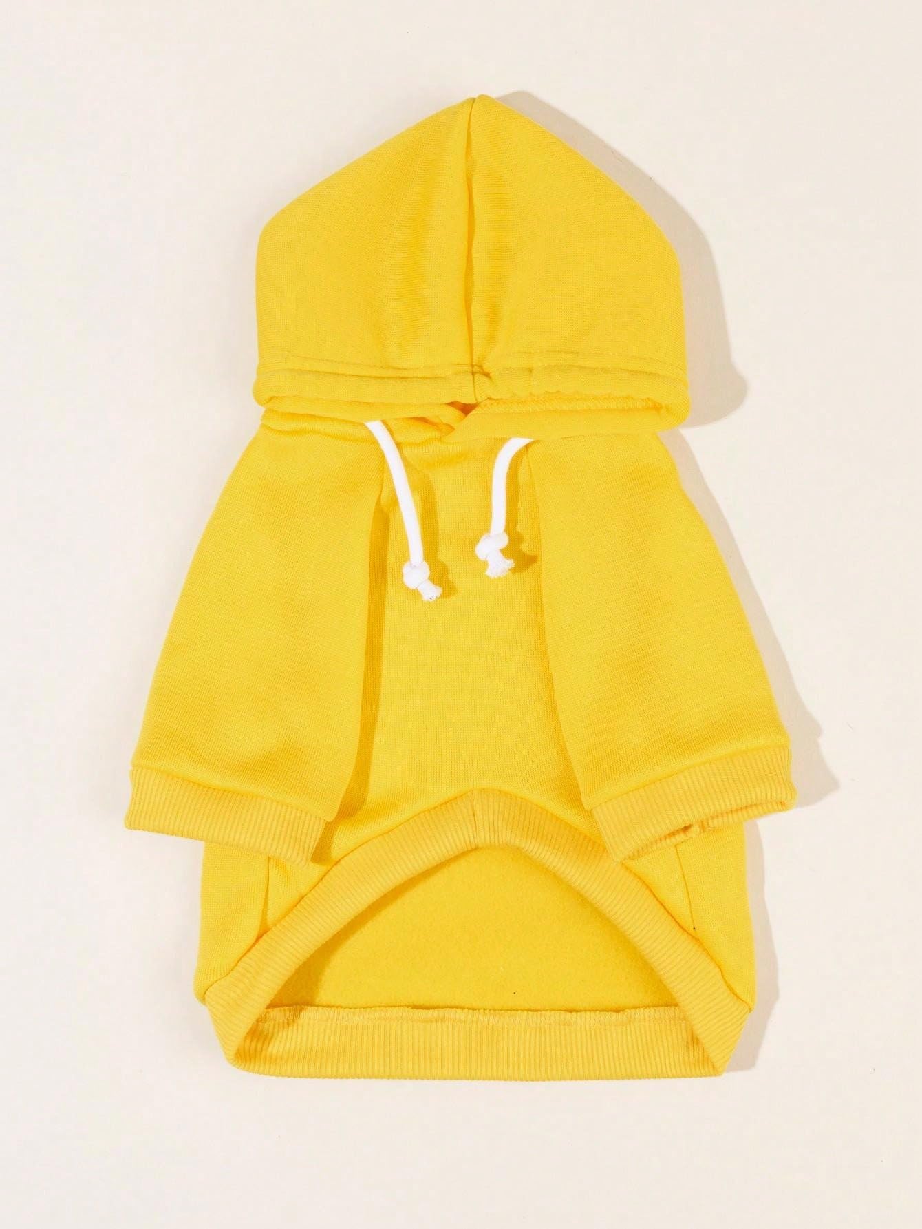 Qwinee Basic Dog Hoodie, Dog Warm Jacket, Cat Apparel, Dog Shirt, Dog Clothes For Puppy Kitten Small Medium Dogs Cats Yellow Xs