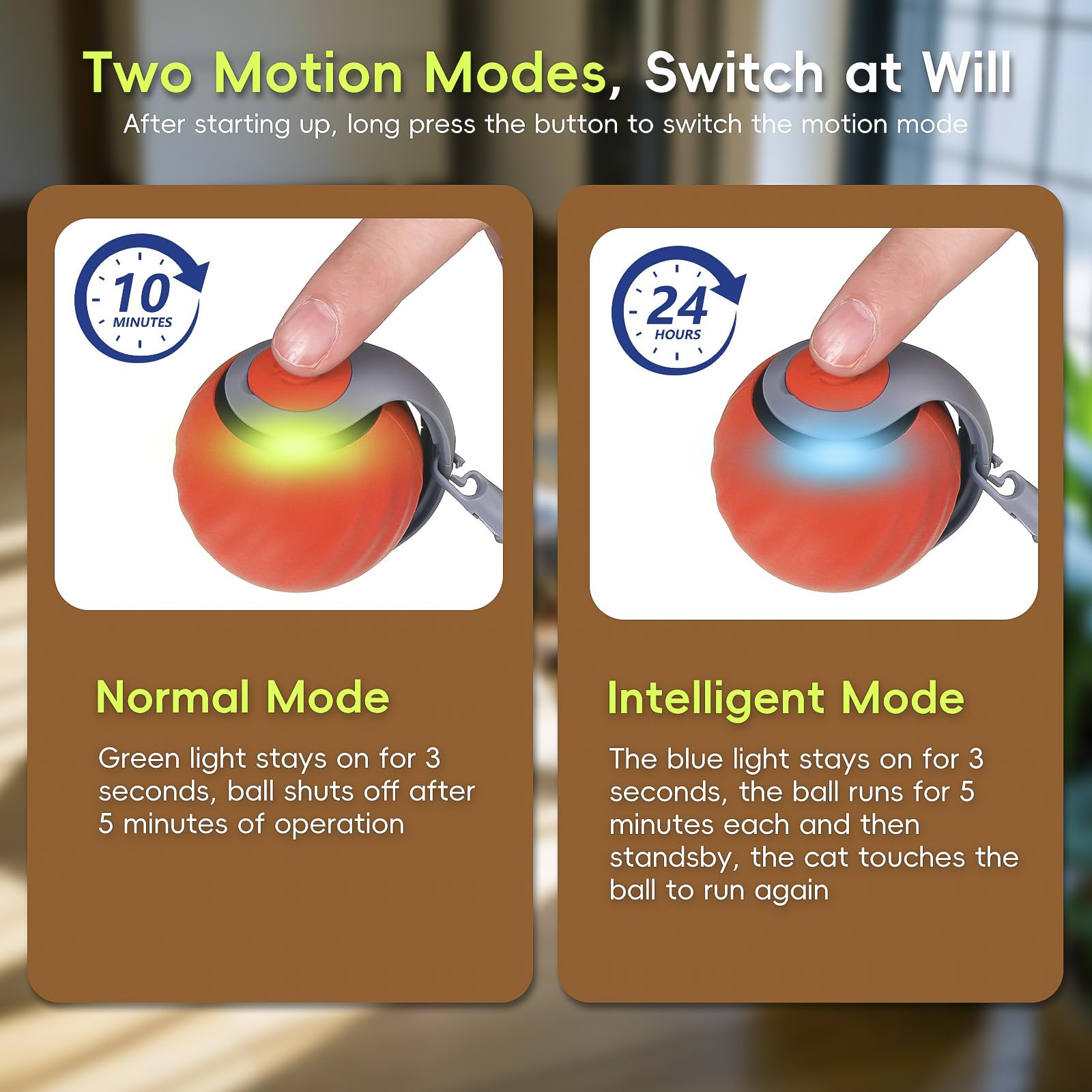 Petrendy Speedy Tail Cat Toy 2.0, Interactive Cat Ball Toy For Bored Indoor Cats, Automatic Moving Pet Play Ball, Two Speed Adju