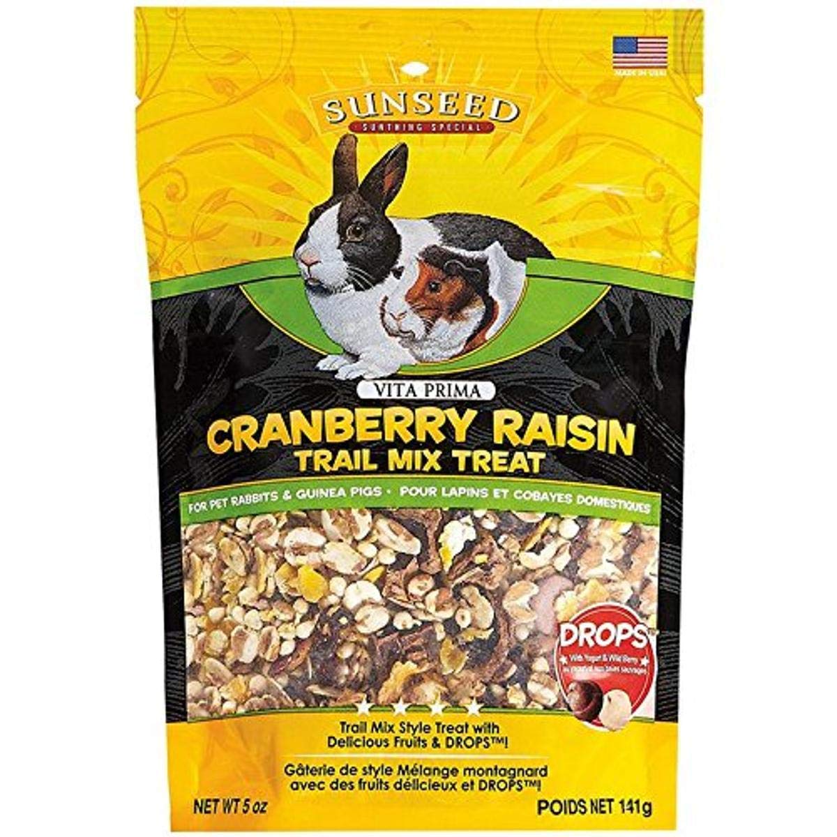 Sun Seed 36031 5 Oz Company Cranberry Raisin Vita Prima Trail Treat For Rabbits & Guinea Pigs, One Size