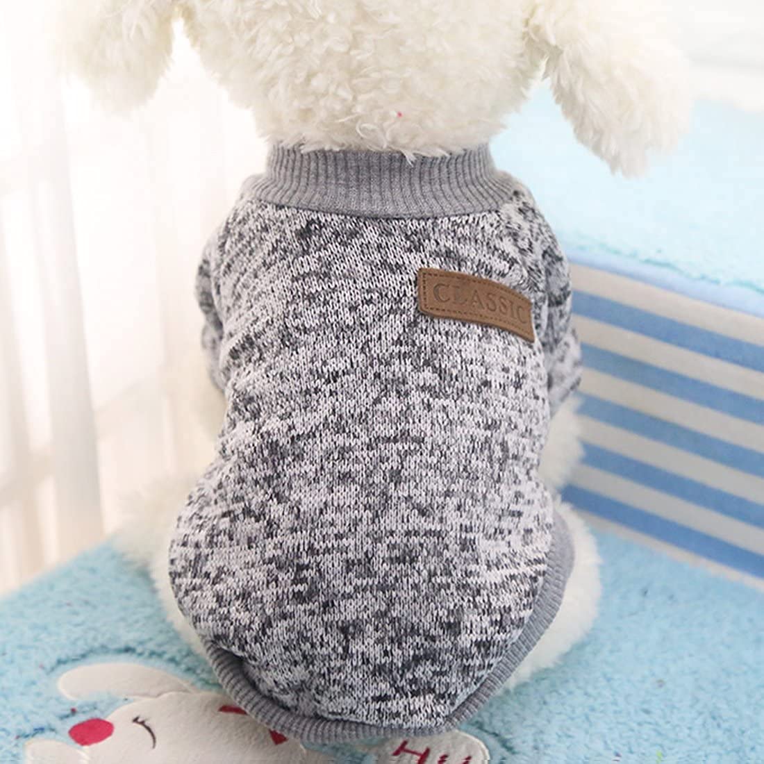 Idepet Pet Dog Classic Sweater, Soft Fleece Coat For Small,Medium Dog,Warm Pet Dog Cat Clothes,Soft Puppy Customes 2 Color (M, G