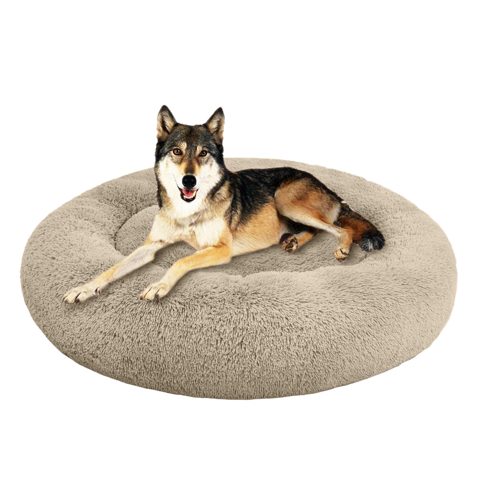 Savfox Plush Calming Dog Beds, Donut Dog Bed For Small Dogs, Medium, Large & X-Large, Comfy Cuddler Dog Bed And Cat Bed In Faux Fur, Washable Dog Bed, Multiple Sizes Xs-Xxl