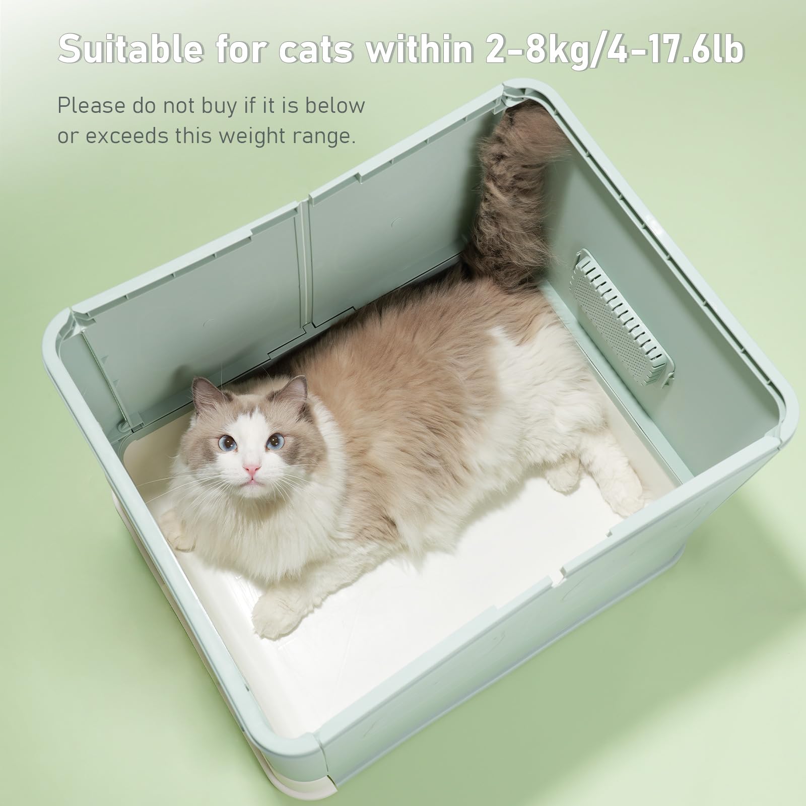 HelloMiao Fully Enclosed Litter Box with Lid, Foldable Extra Large Cat Toilet, Drawer Type Cat Litter Tray with Plastic Scoop, S