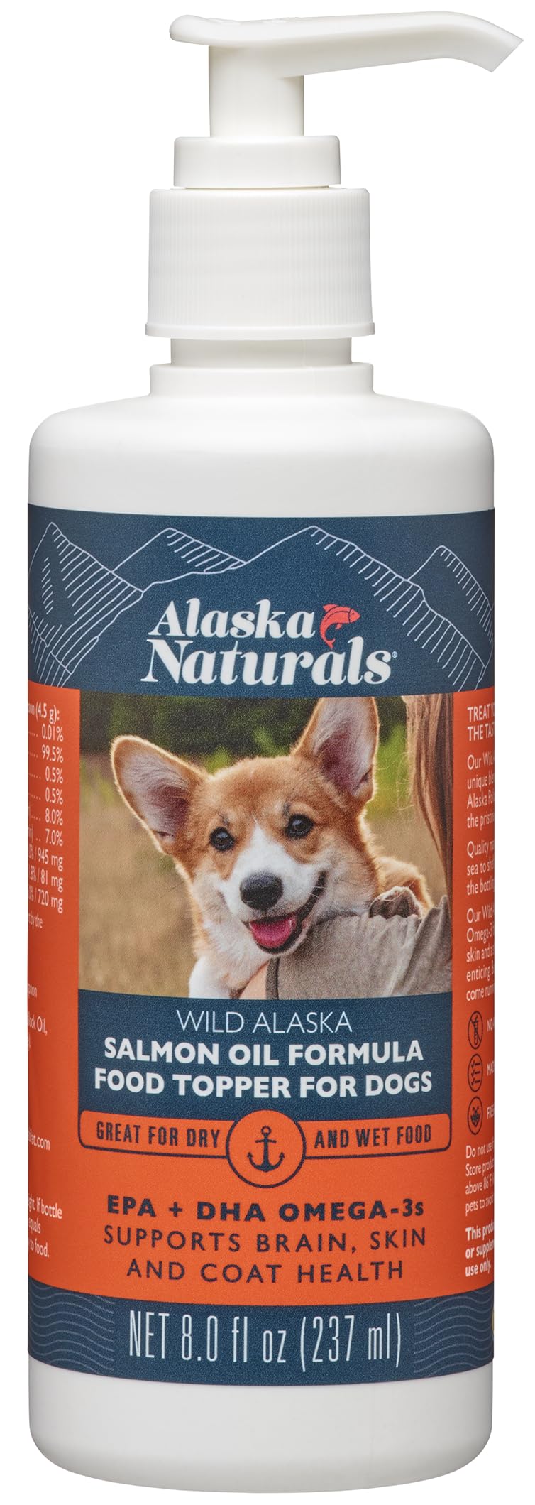 Alaska Naturals - Wild Alaska Salmon Oil Formula Dog Food Topper - EPA and DHA Omega-3 - Supplement for Healthy Skin, Shiny Coat