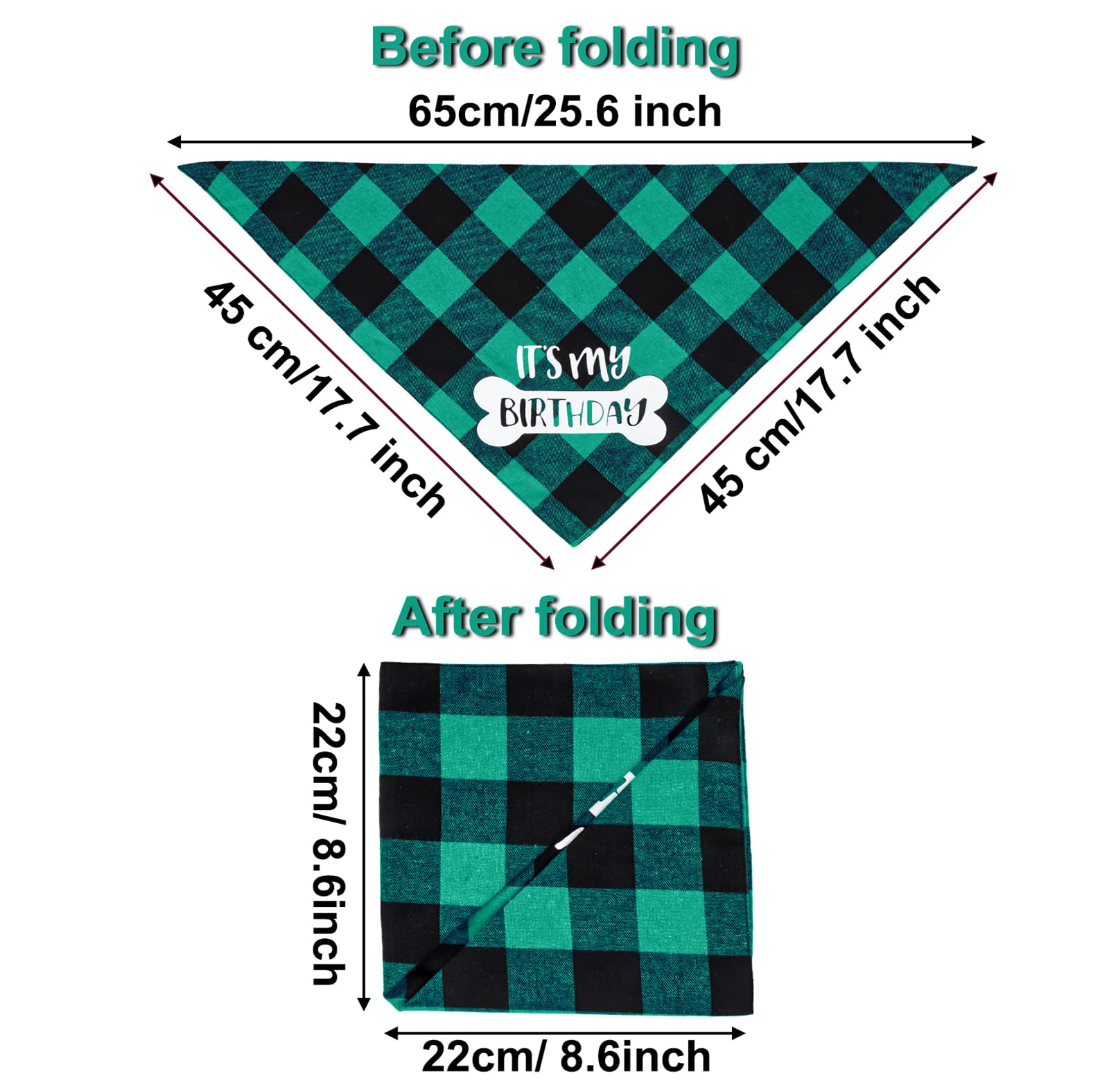 Dog Birthday Bandana, Vipith Double Sided Cotton Triangle Dog Bandanas Dog Birthday Party Supplies Dog Bandanas Boy Girl Dog Bir