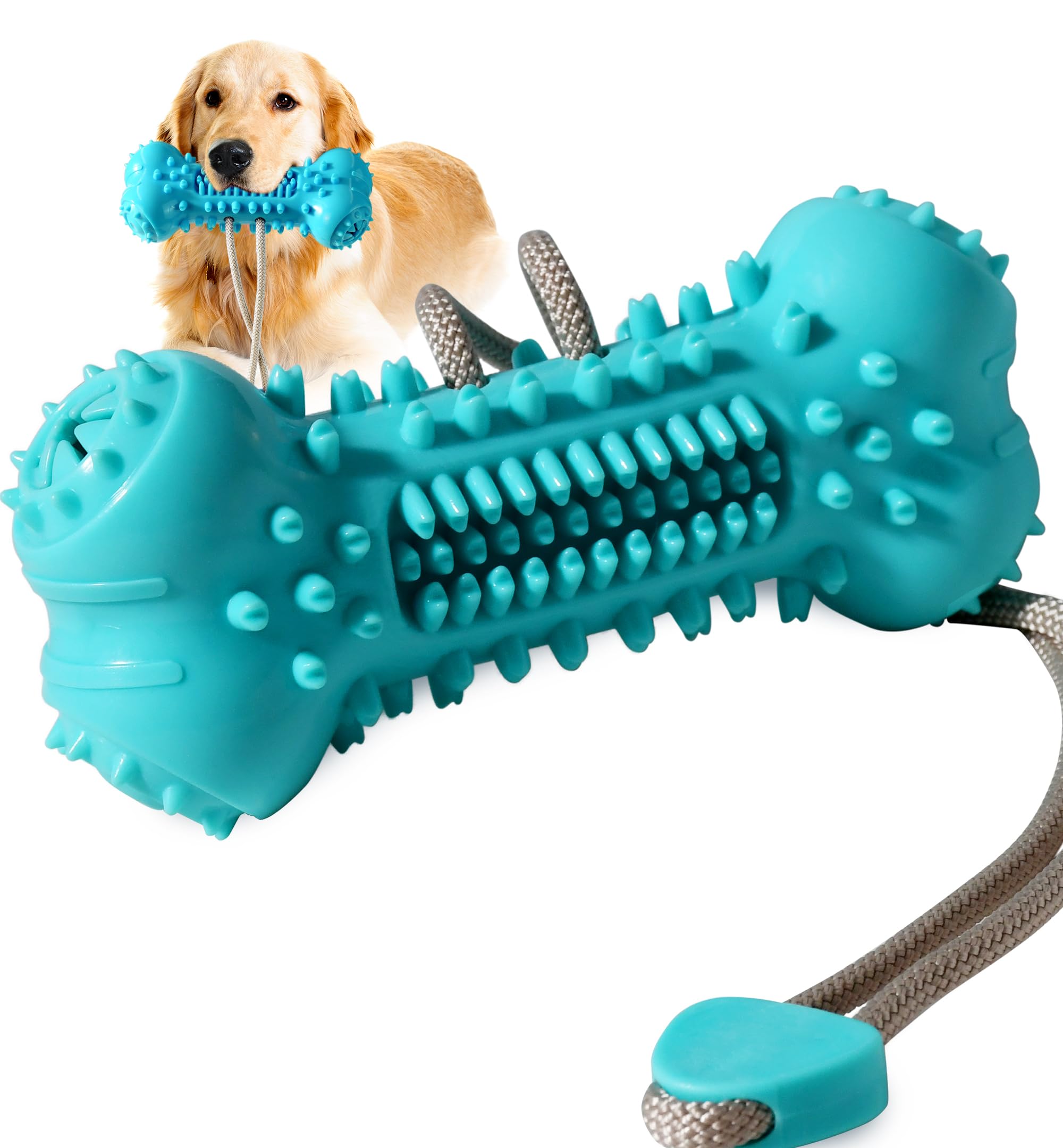 IPTPAS Dog Chew Toy for Aggressive Chewers, Durable Dental Cleaning Treat Toy, Food Dispensing Interactive Toy for Small, Medium