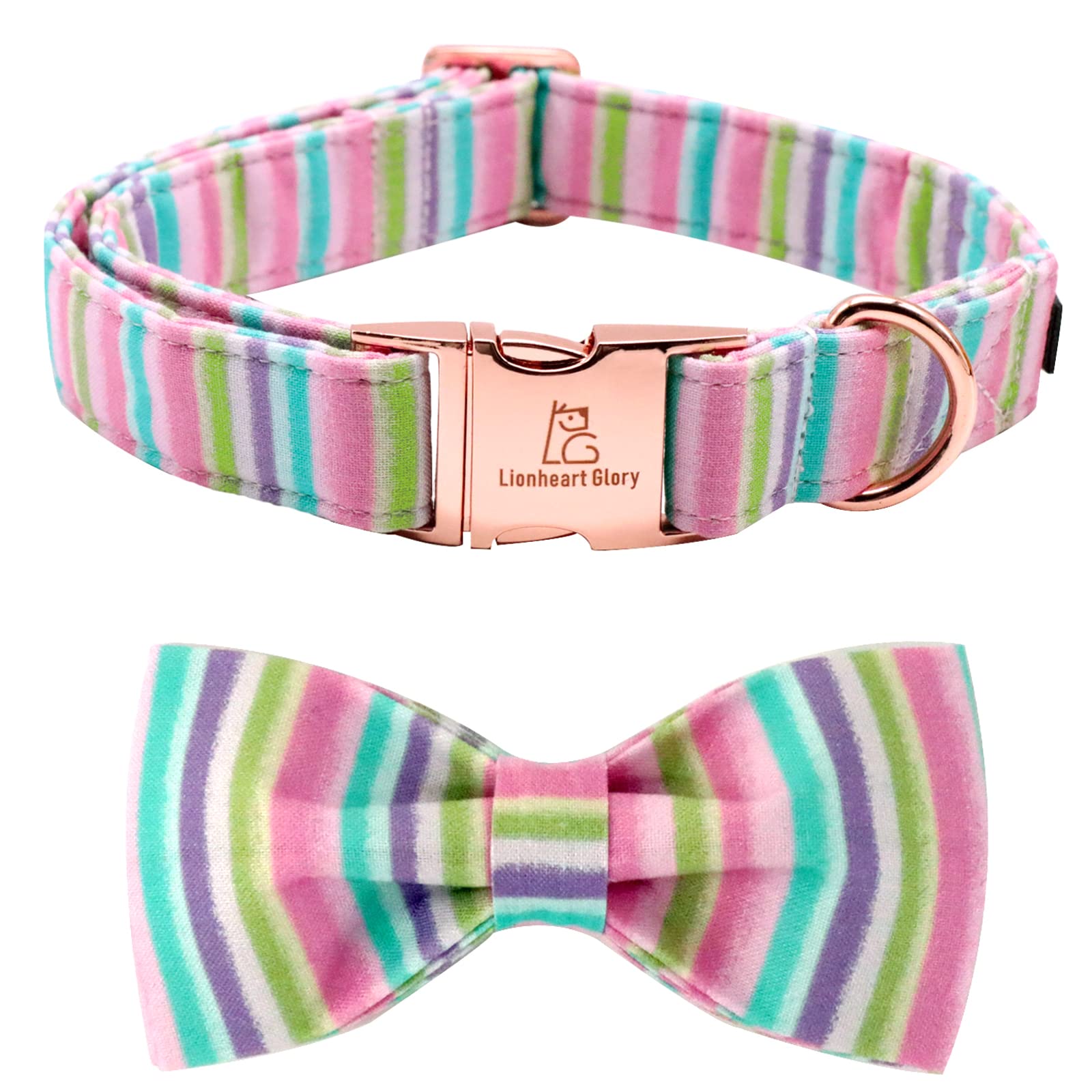 Lionheart Glory Easter Dog Collar, Dog Collar With Bow, Pet Collar Adjustable Collar For Dog Bowtie Dog Collars For Medium Dogs