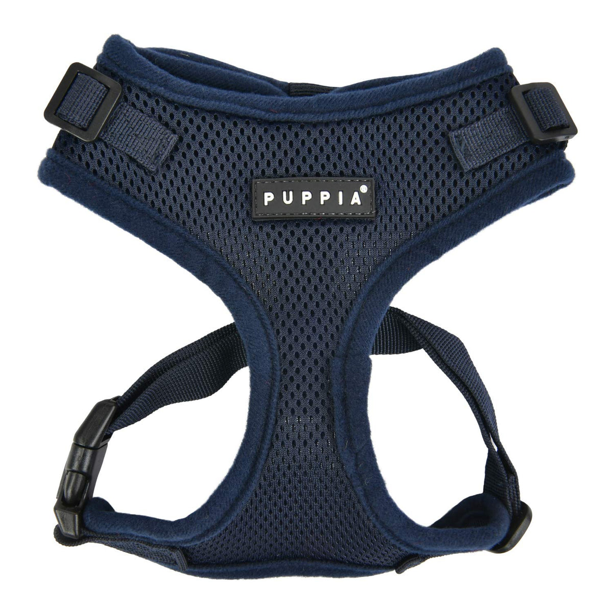 Authentic Puppia Ritefit Harness With Adjustable Neck, Navy, Medium