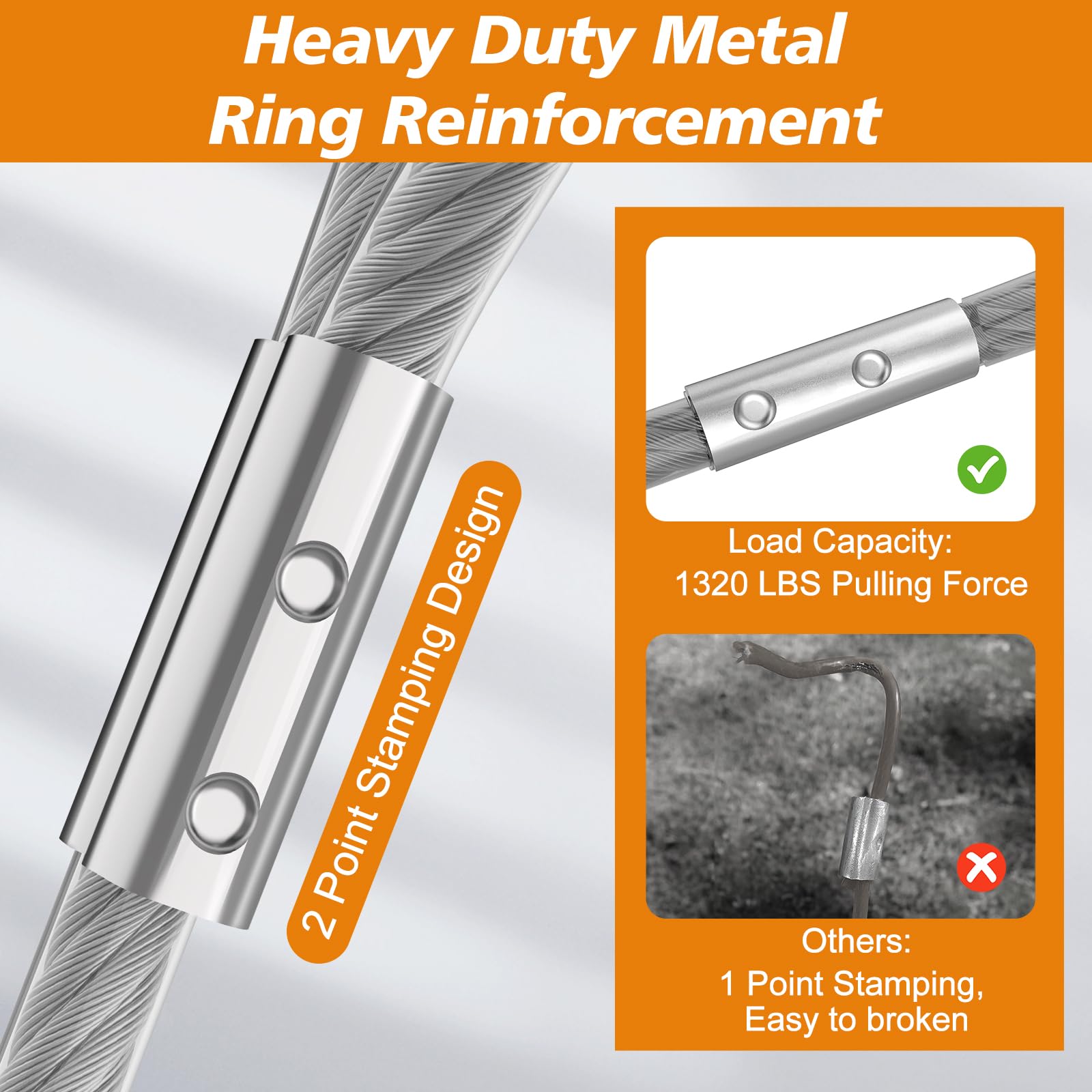 Tresbro Dog Leads For Yard, 40Ft Tie Out Cable With Shock Absorbing Spring And Swivel Hook, Chew Proof Chain For Outside, Runner