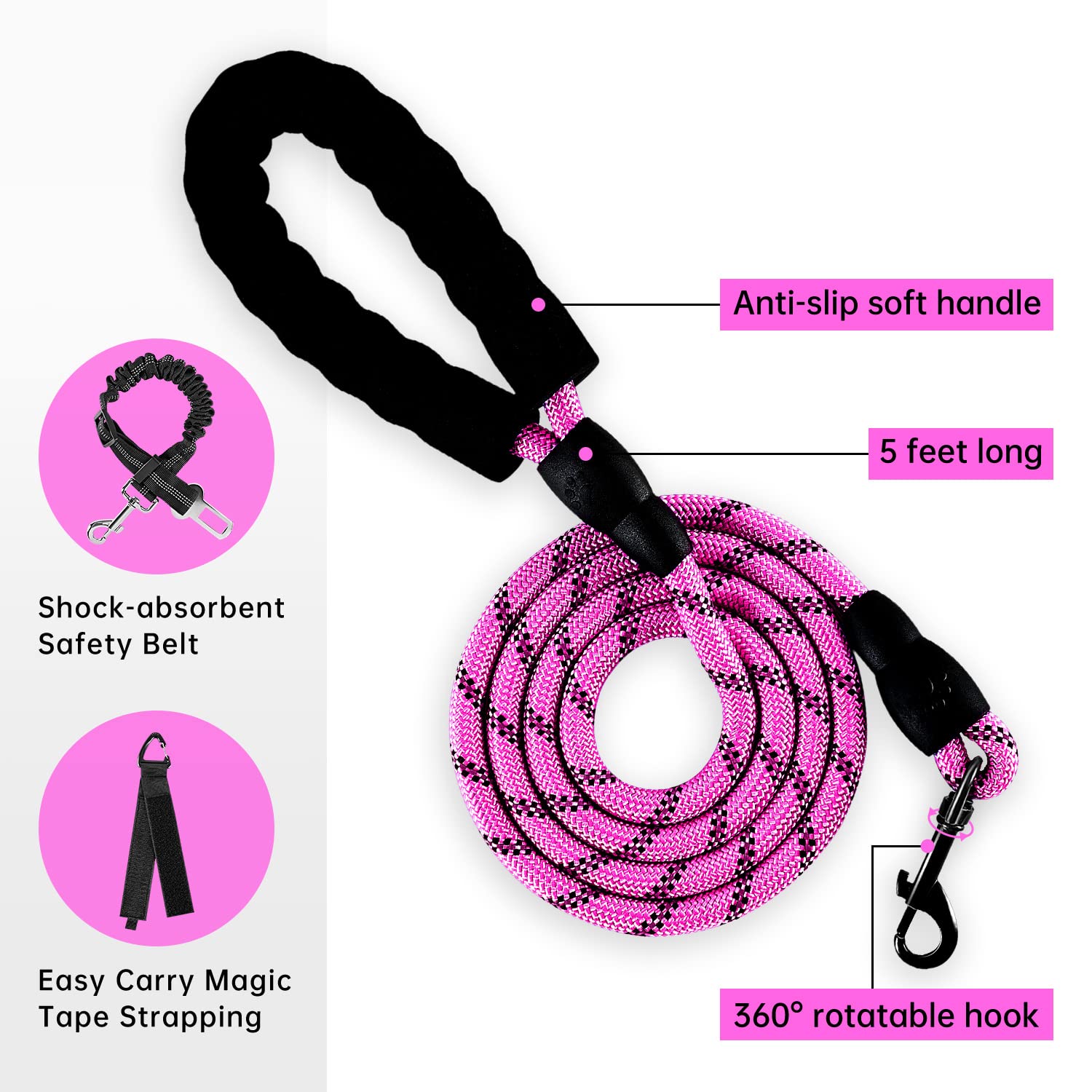 Ivy&Lane No Pull Dog Harness For Medium Dogs,Dog Vest Harness With Leash,Safety Belt And Storage Strap, Fully Adjustable Harness