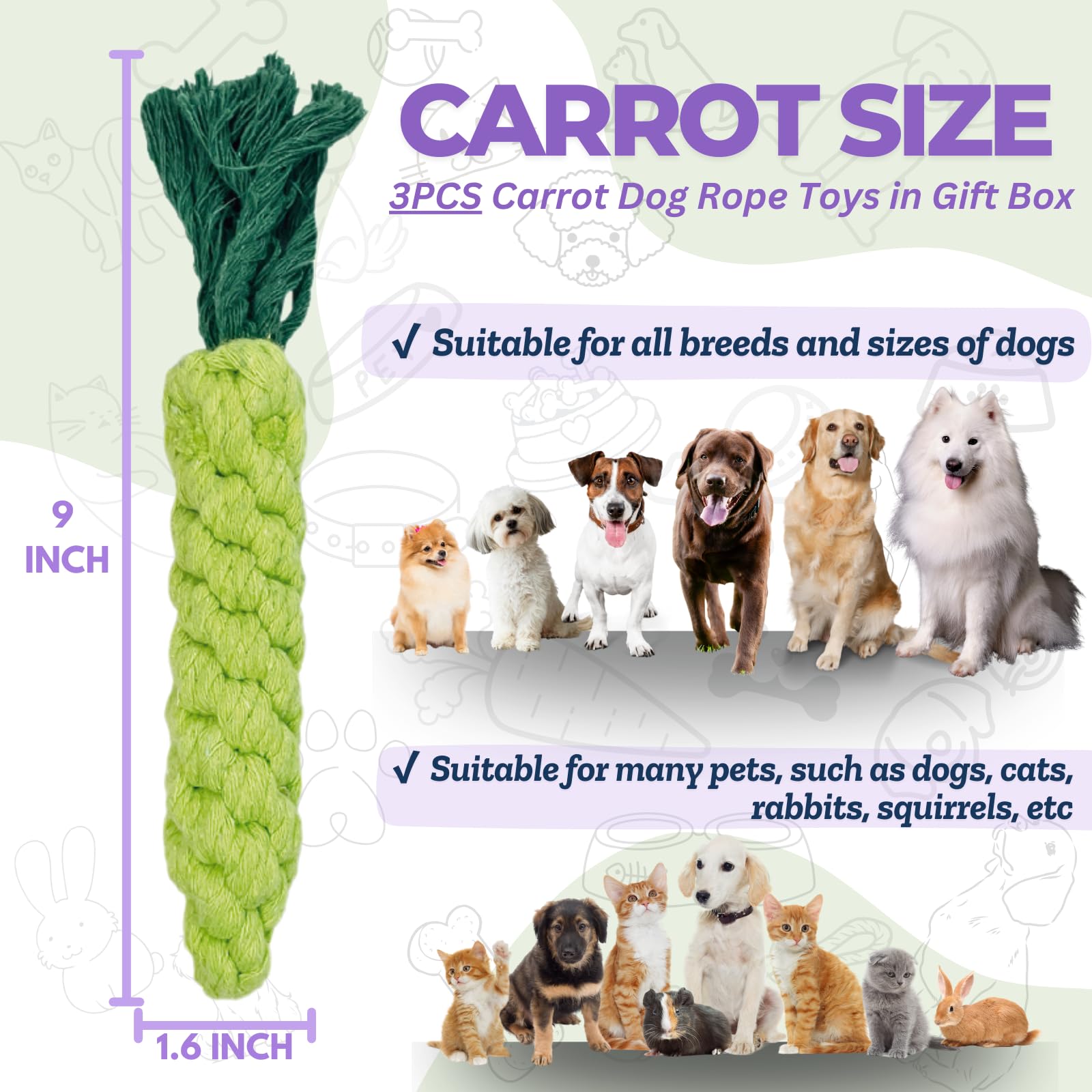 Autumnnest 3Pcs Green Woven Pet Chew Set, Dog Chew Accessories, Cat Interactive Chews, Safe & Durable Braided Chews For Dogs, Ca