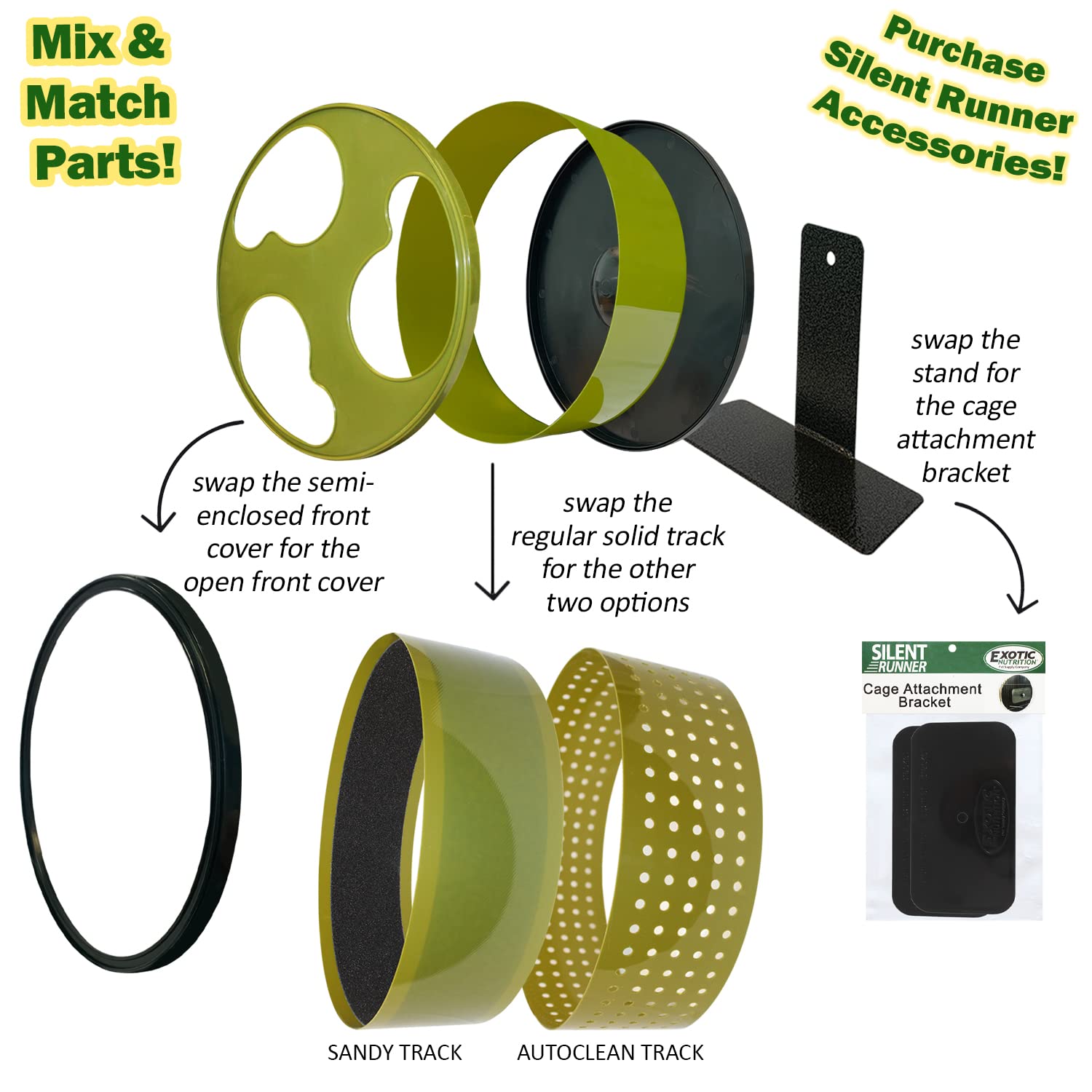 Sandy Track - For Green Silent Runner 12'' Wide - Textured Nail Trimming Track For Pet Exercise Wheel (Green 12'' Wide)