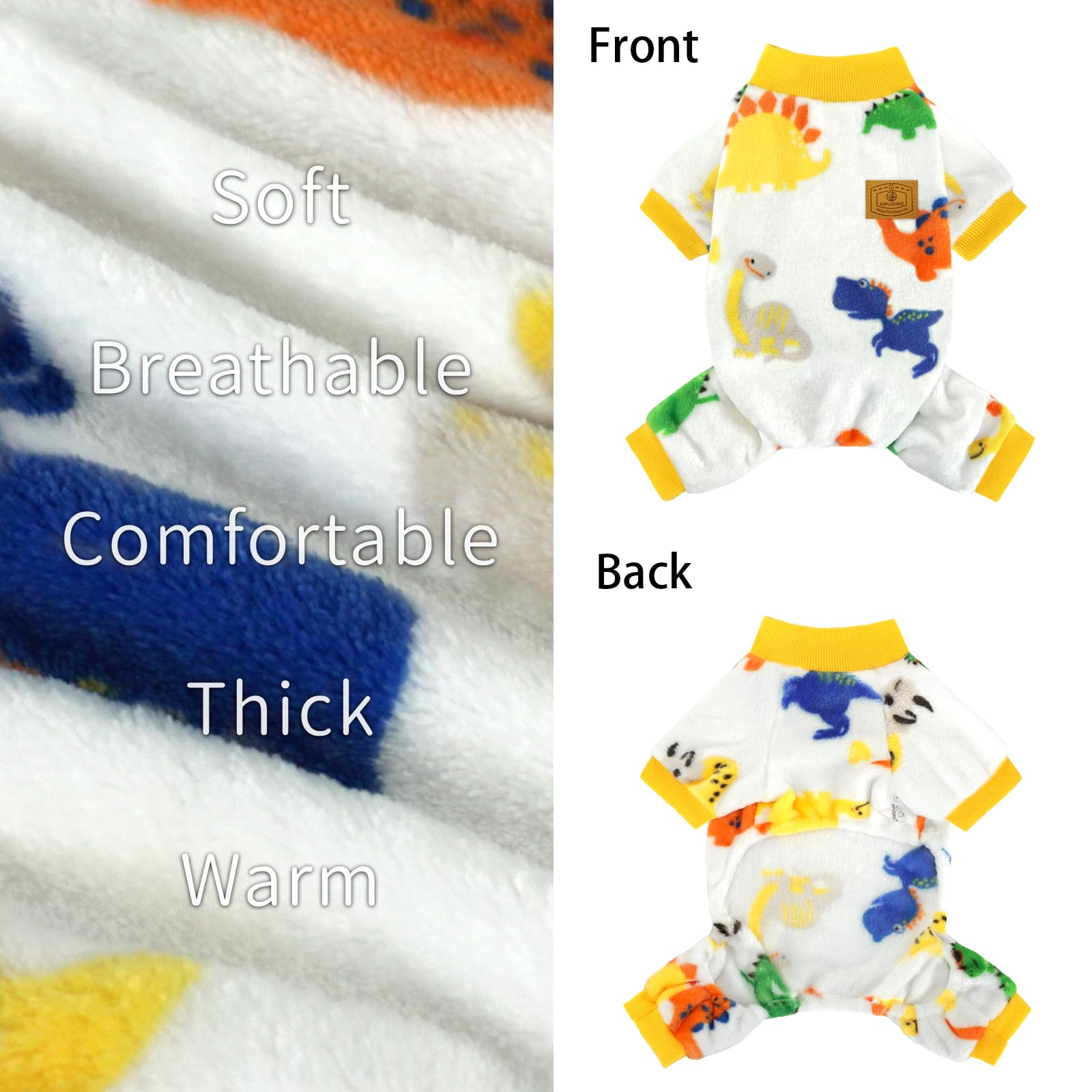 XPUDAC Dog Pajamas Fleece Dog Sweaters for Small Medium Dogs Girl Boy Soft Warm Dog Clothes for Doggie Winter Christmas(XX-Large