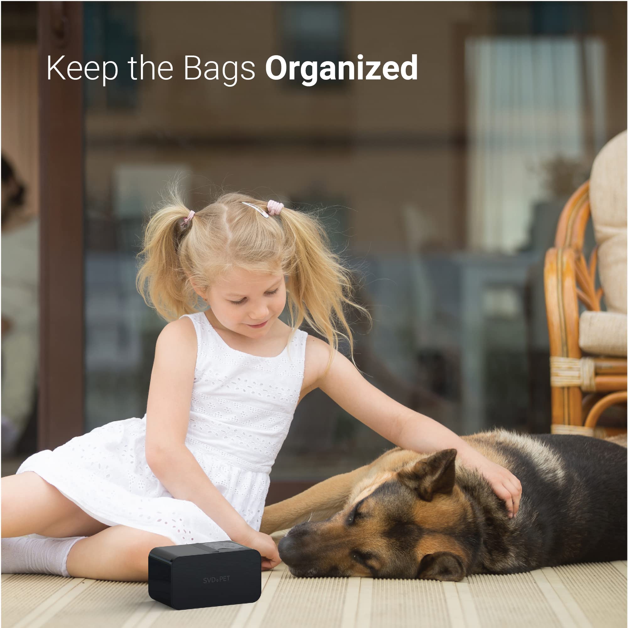 Svd.Pet Dog Poop Bag Dispenser With 120 Bags, Wall Mount Waste Bag Dispenser, Holds 8 Rolls Of Waste Bags, Indoor/Outdoor Wall Mount Or Place On Table(Black, Dispenser + Bags)