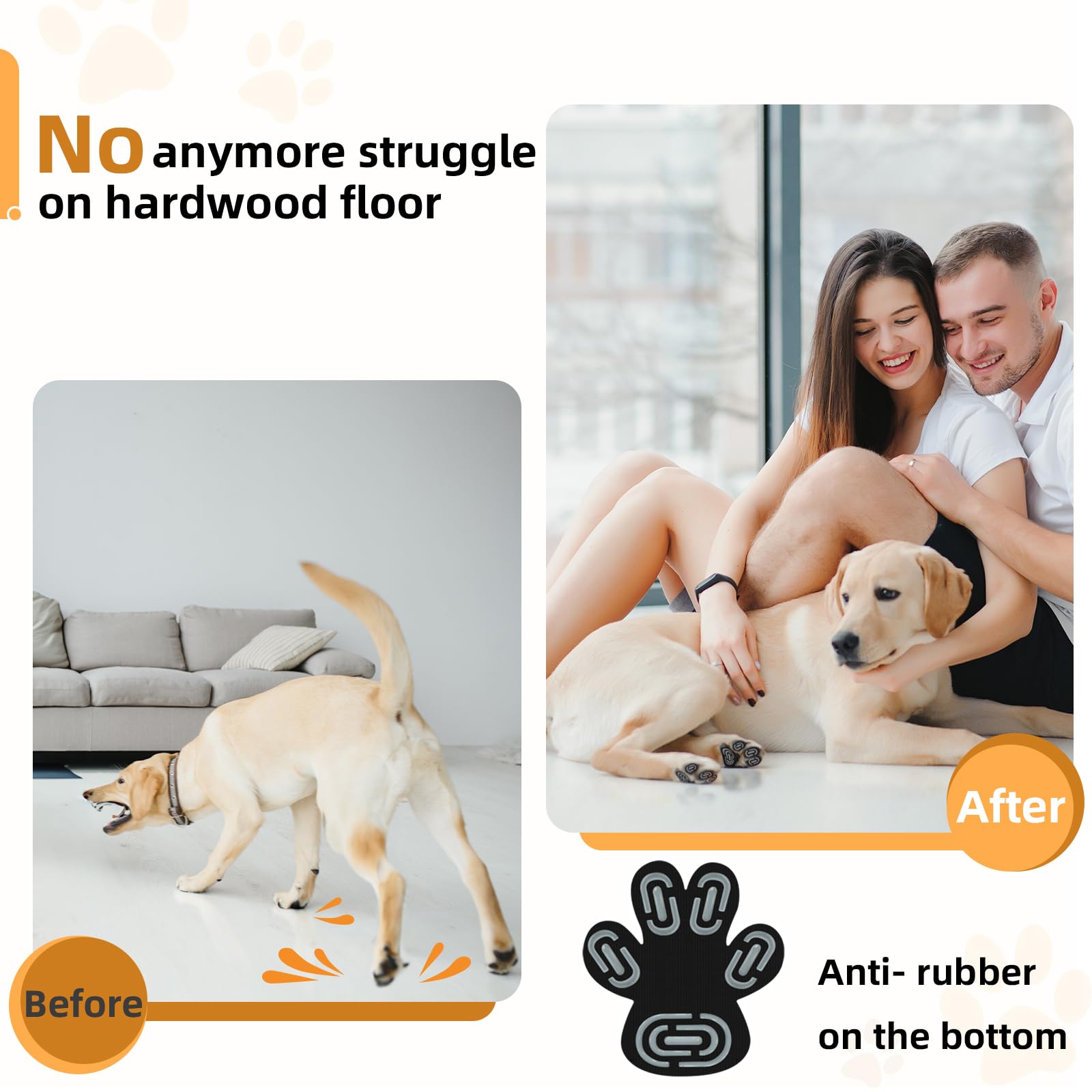 Anti-Slip Dog Paw Protector Pads For Senior Dogs, Dog Paw Adhesive Pads On Hardwood Floor,Senior Pets Essentials With Strong Tra