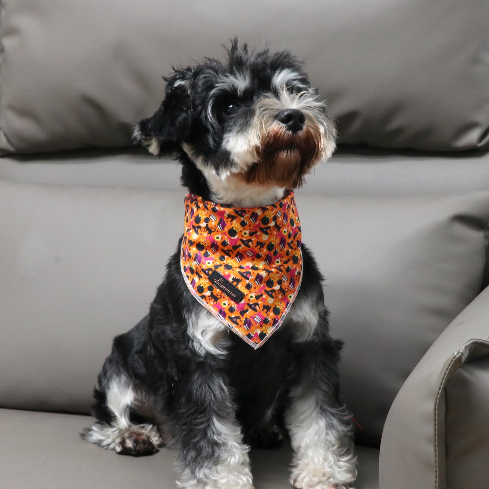 Aring Pet Halloween Dog Bandana, Cotton Orange Dog Bandanas, Soft Comfortable Halloween Pet Scarf Dog Triangle Bibs For Small To Large Dogs And Cats