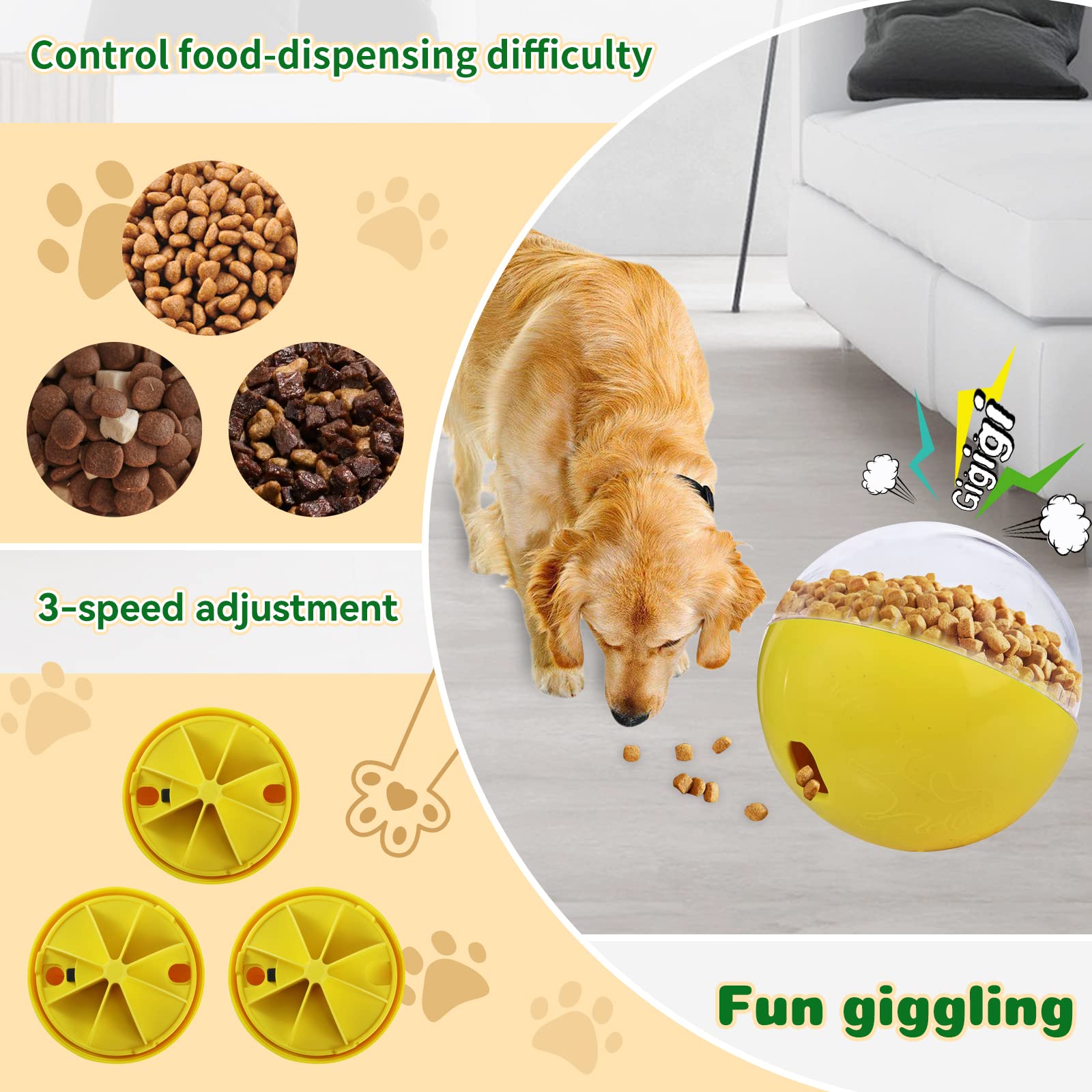 Jokepy Treat Dispensing Dog Toys, Treat Ball for Large, Medium, Small Dogs, Dog Puzzle and Slow Feeder Dog Treat Ball, Mentally