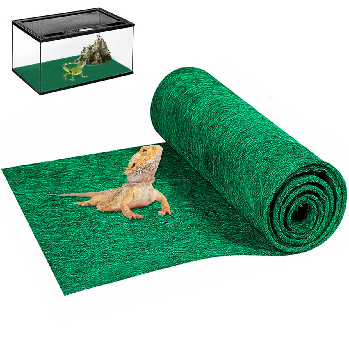 Mechpia 47'' X 24'' Large Reptile Carpet Terrarium Liner Bedding Reptile Substrate Mat Tank Accessories For Bearded Dragon Snake
