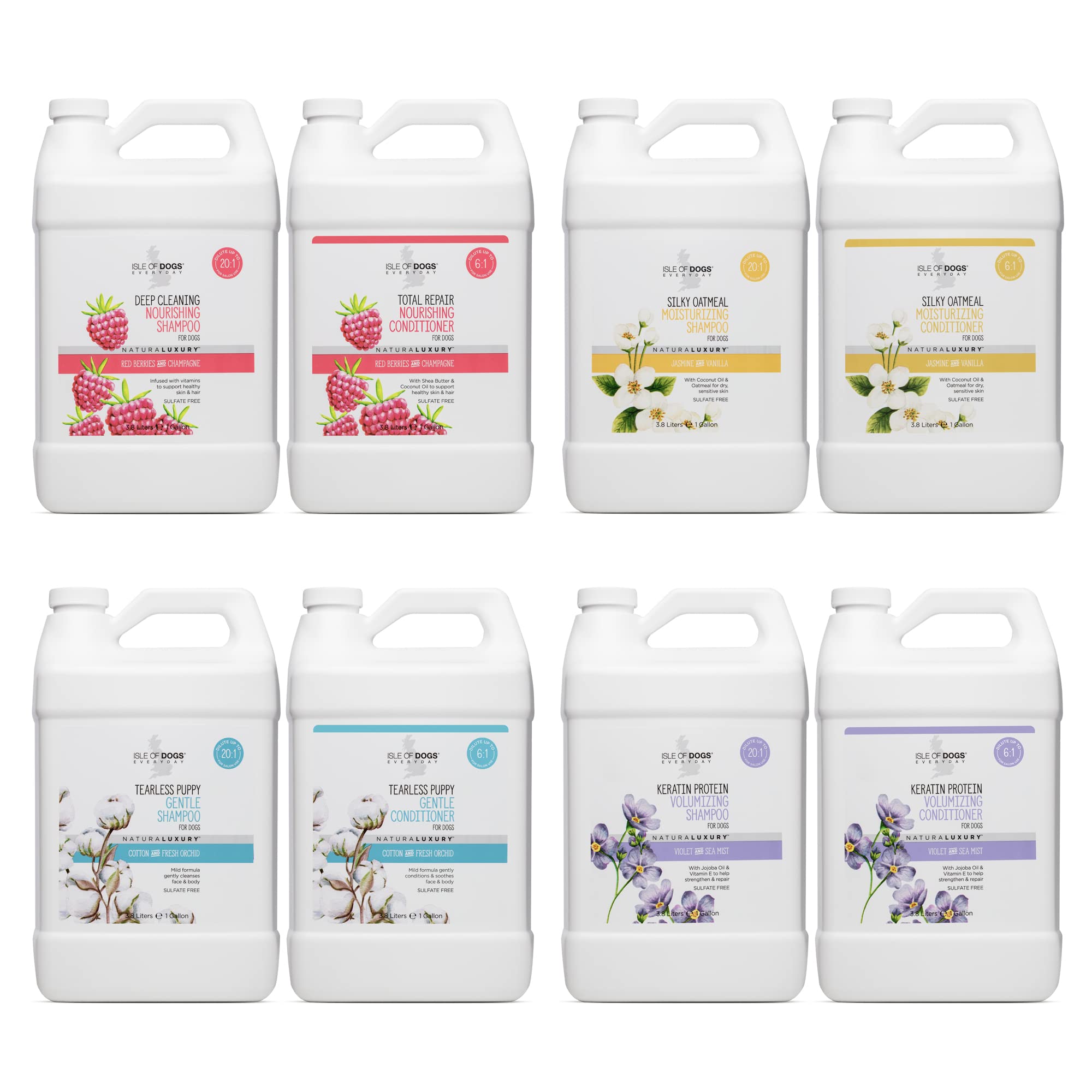 Isle of Dogs - Everyday Natural Luxury Tearless Puppy Shampoo - Cotton + Fresh Orchid - Sulfate & Paraben Free Formula - Gentle