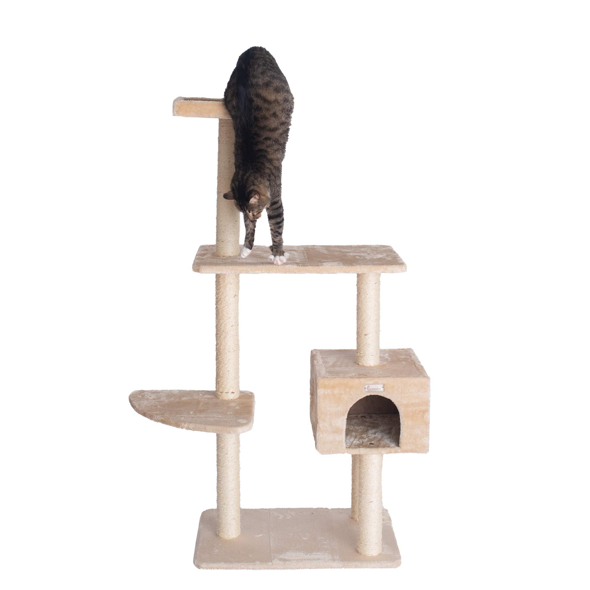 GleePet GP78560321 Cat Tree, 57-Inch, Beige