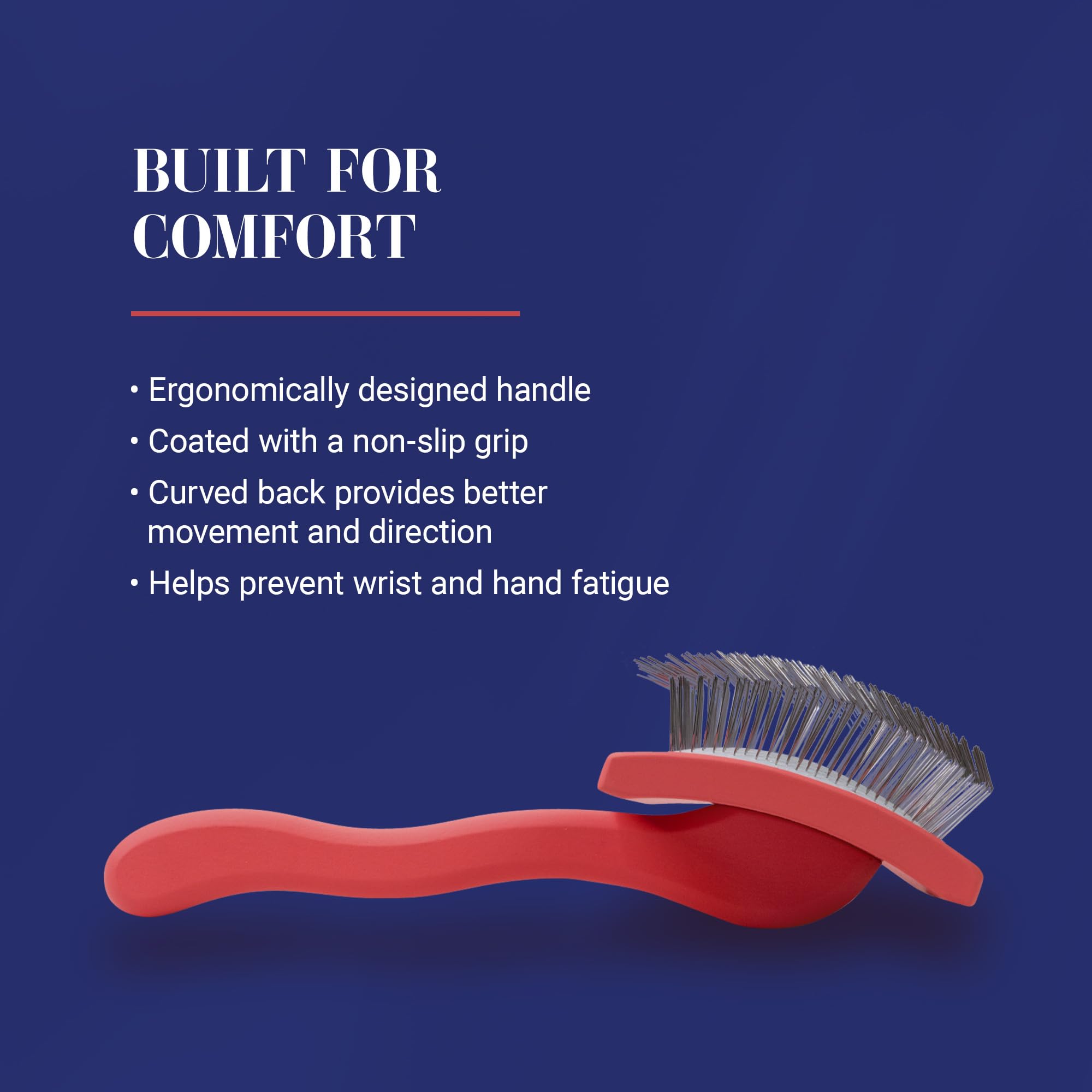 Chris Christensen Big G Dog Slicker Brush For Dogs (Goldendoodles, Labradoodles, Poodles), Groom Like A Professional, Fluff Detangle Style, Saves Time Energy, Coral, Large