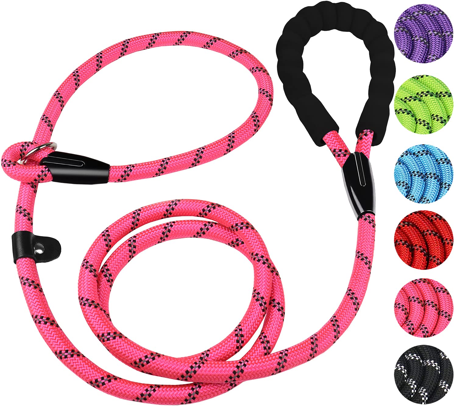 Durable Dog Leash, 6 Ft Strong Training Dog Leash With Comfortable Padded Handle And Highly Reflective Threads For Small Medium 
