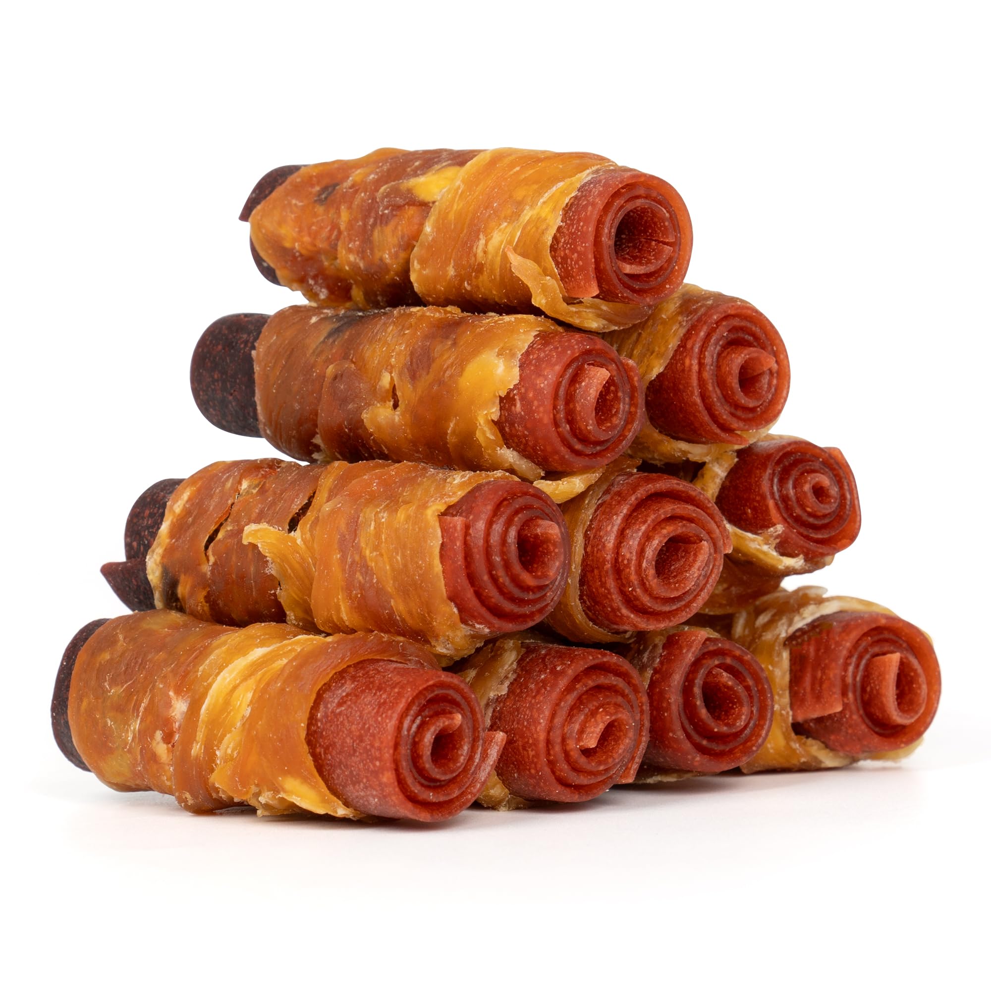 MON2SUN Rawhide Free Dog Treats, 3 Inch Triple Flavor Chicken Wrapped Duck and Beef Rolls for Small Dogs, Healthy Snacks, 13.23o
