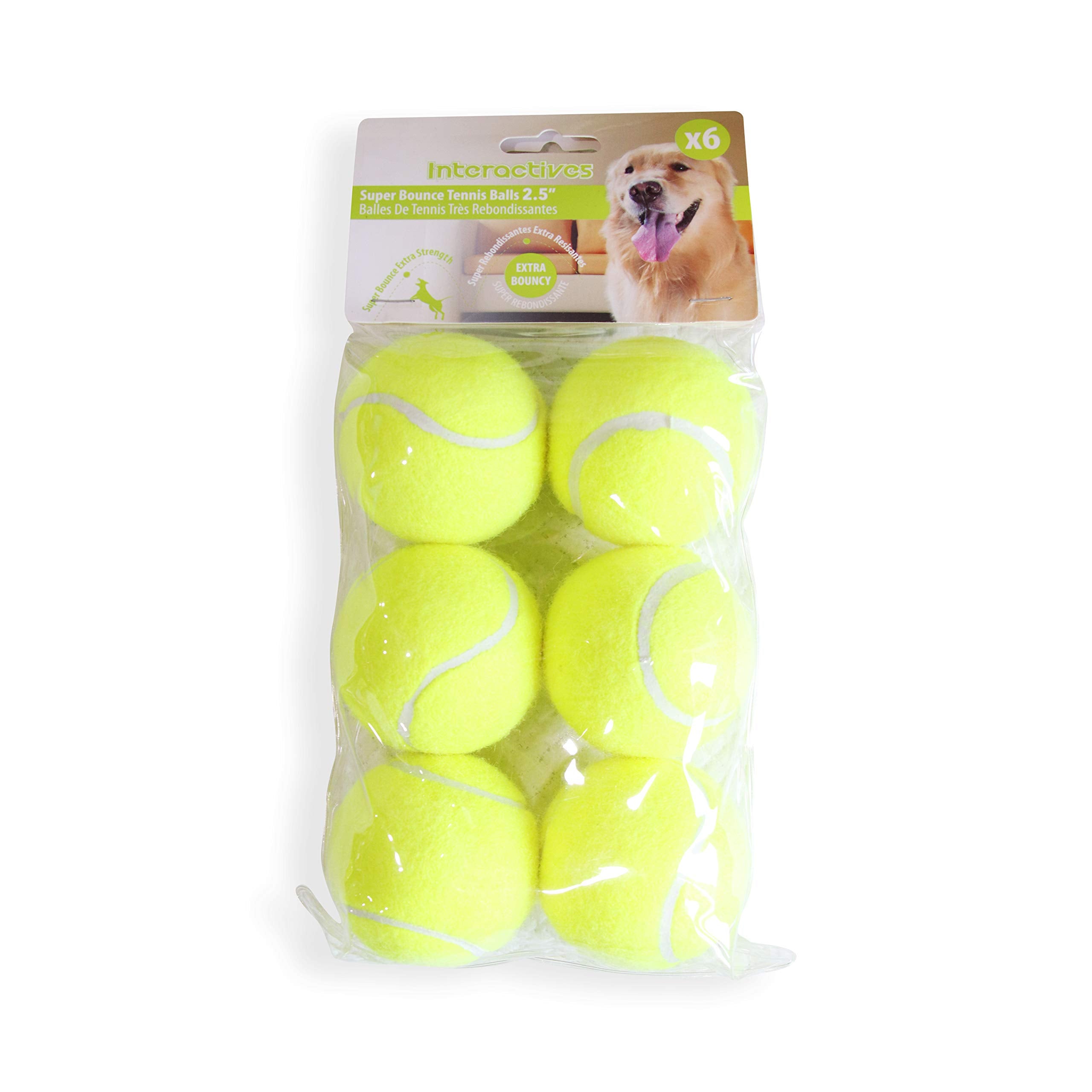 PetPrime 6PCS 2.5 Tennis Balls, Suitable for Max Dog Automatic Ball Launcher Interactive Dog Fetch Toy Pet Ball Thrower Throwing