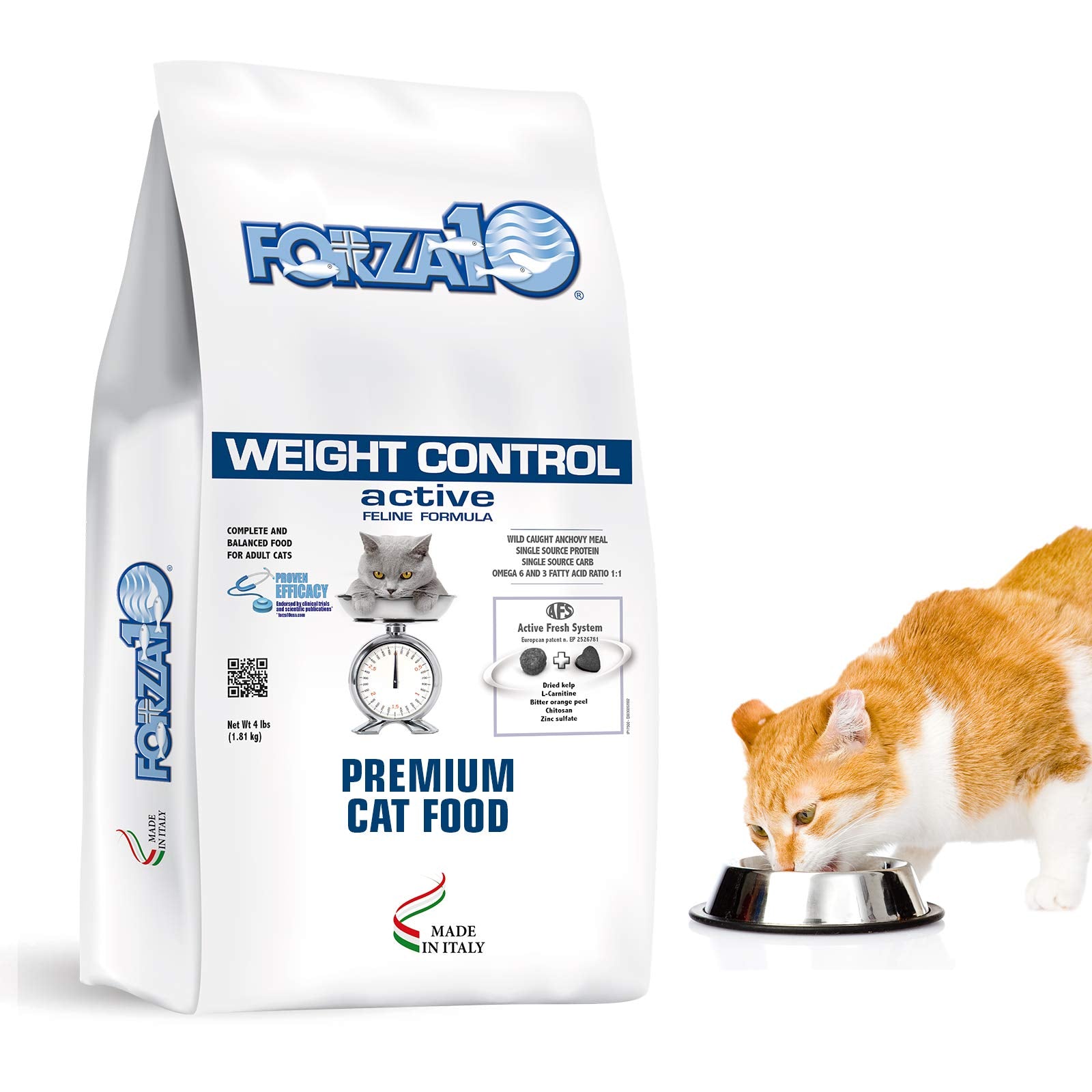 Forza10 Active Dry Weight Control Cat Food for Adult Cats, Dry Cat Food Weight Control for Overweight Cats and with Metabolism D