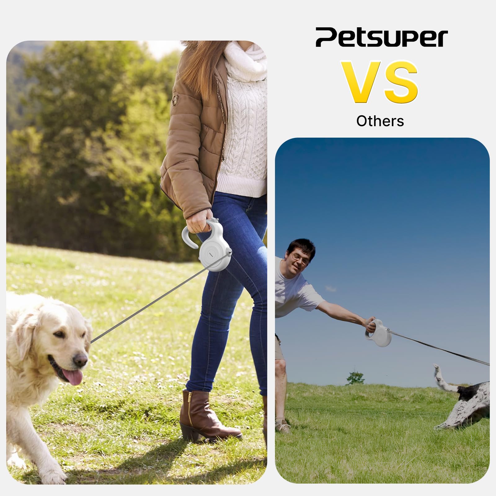 Petsuper Autobrake Retractable Dog Leash,16Ft Dog Leash Retractable For Dogs Up To 132Lbs,360 No Tangle,One-Handed Brake X-Large