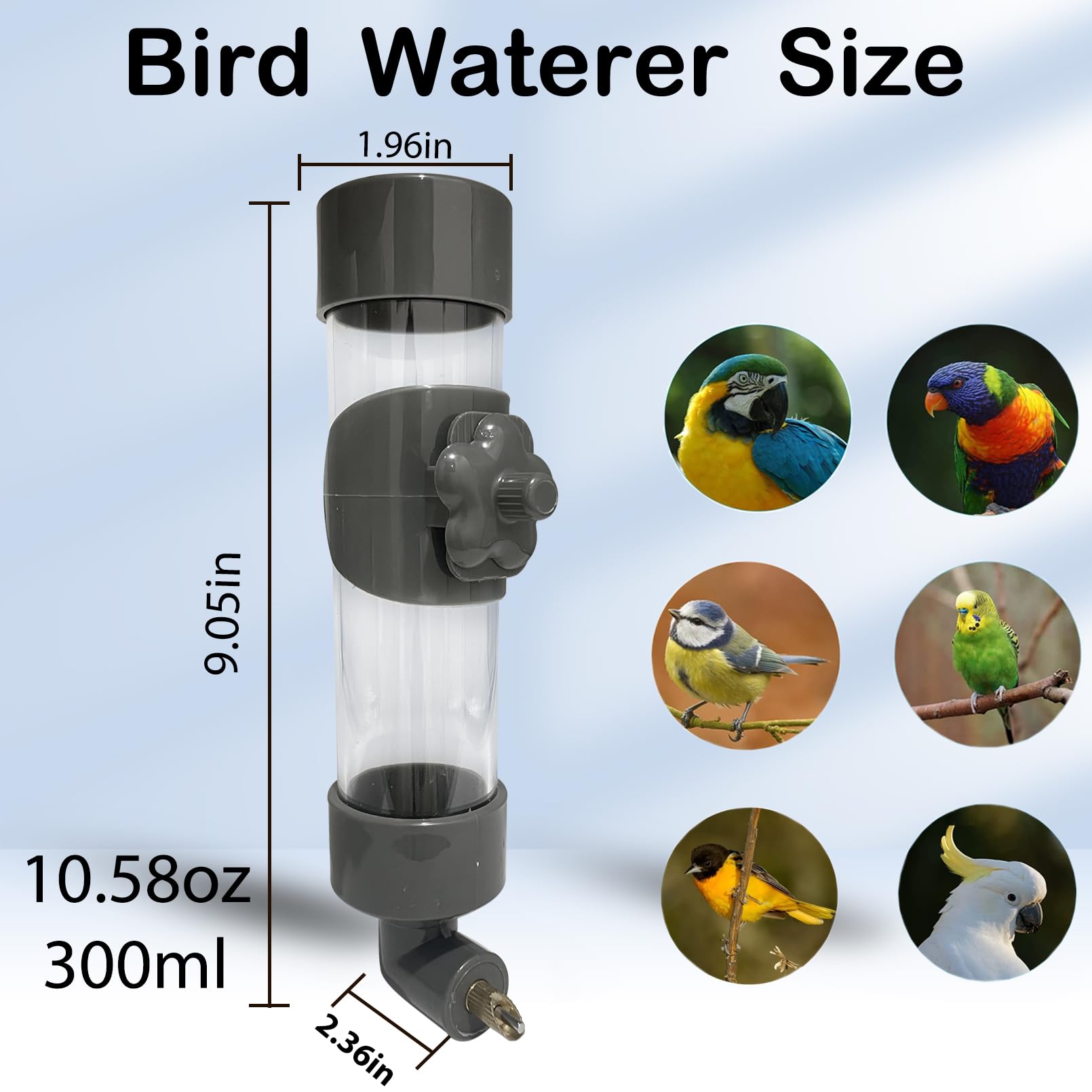 Niwaes Bird Drinker Waterer Parakeet Water Dispenser For Cage Bird Drinking Water Bottle Parrot Automatic Drinking Device For Bu