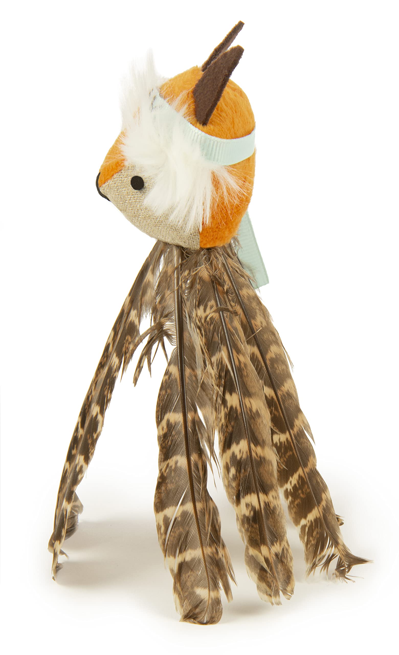 Smartykat Toss-A-Fox Feather Toss & Chase Cat Toy, Randomly Selected Color - Brown Or White, One Size