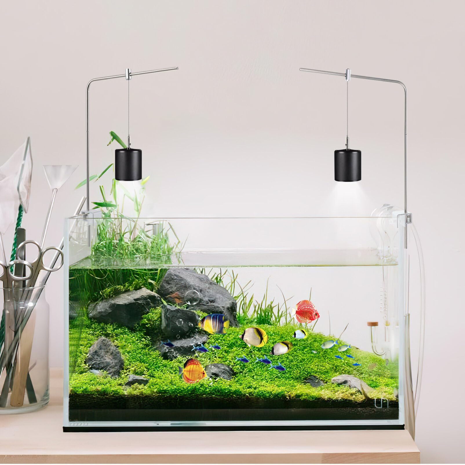 Baluue Fish Fish Lighting Holder For Fish Tank, 1Set Practical Aquarium Light Rack Universal Aluminum Alloy Fish Tank Hanging Bracket () Fish Tank Light Aquarium Stand