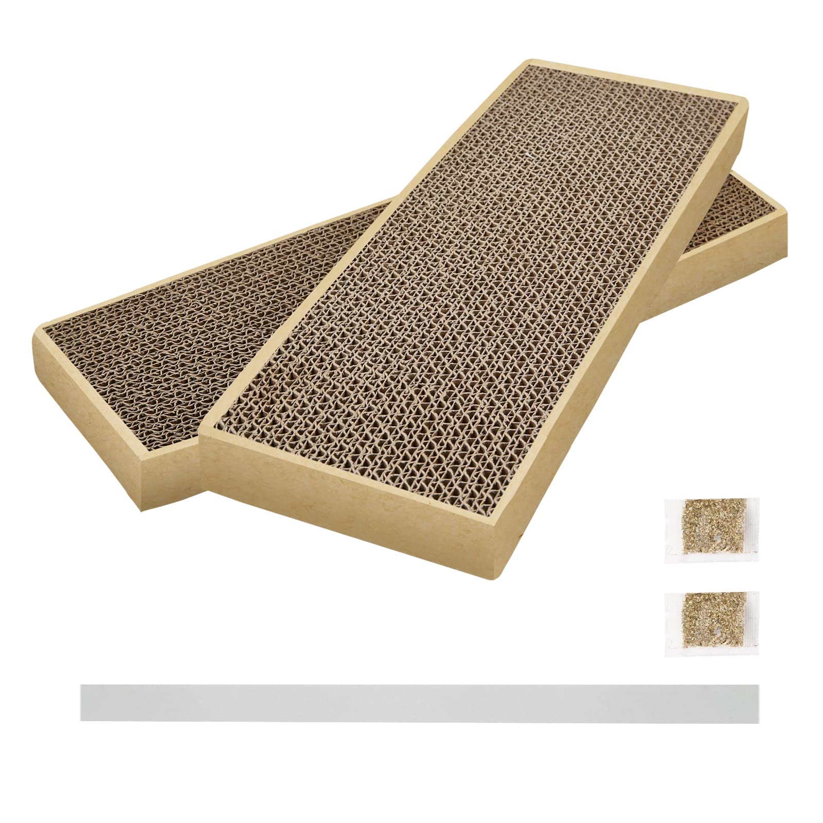 Happyfreesx Splicing Cat Scratch Pad: Cat Scratchers For Indoor Cats And Kitten, 2 Pack Cat Scratching Pad, Cat Scratcher Cardbo