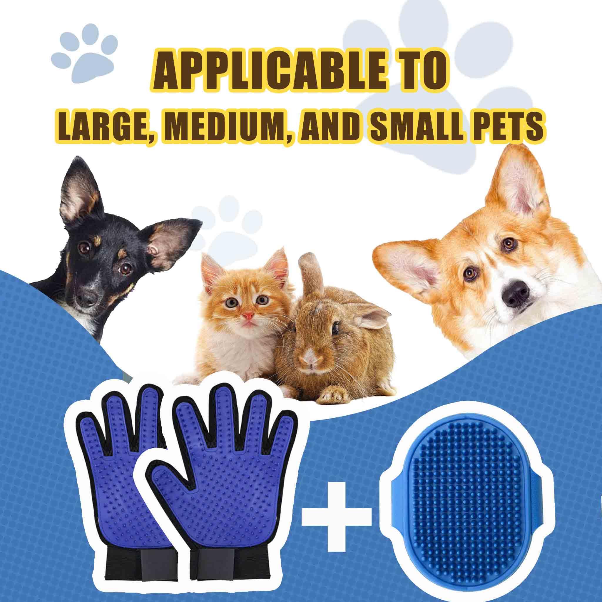 Nvnan Cat & Dog Grooming Gloves - Deshedding Brush For Shedding, Gentle Pet Hair Remover & Massage Gloves For Cats, Dogs, All Fu