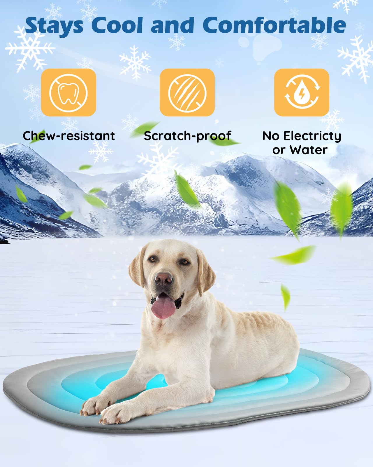 Papettly Pet Dog Cooling Mat 39X27.5    Reversible Cooling Pad For Dogs And Cats, Comfort Ice Silk Cotton Summer Dog Bed Outdoor