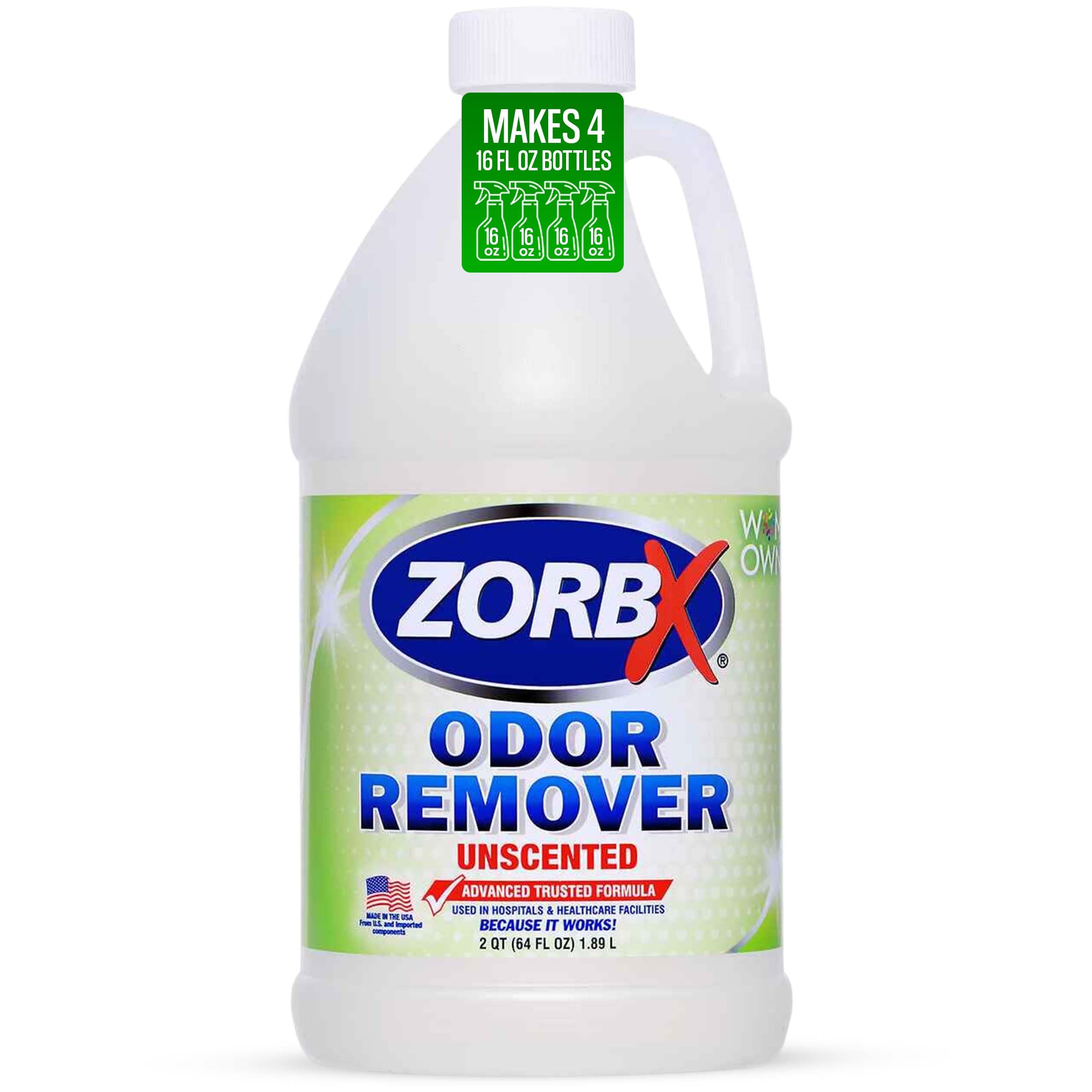 Zorbx Unscented Odor Eliminator For Strong Odor 64 Oz - Used In Hospitals & Healthcare Facilities - Advanced Trusted Formula, Fa