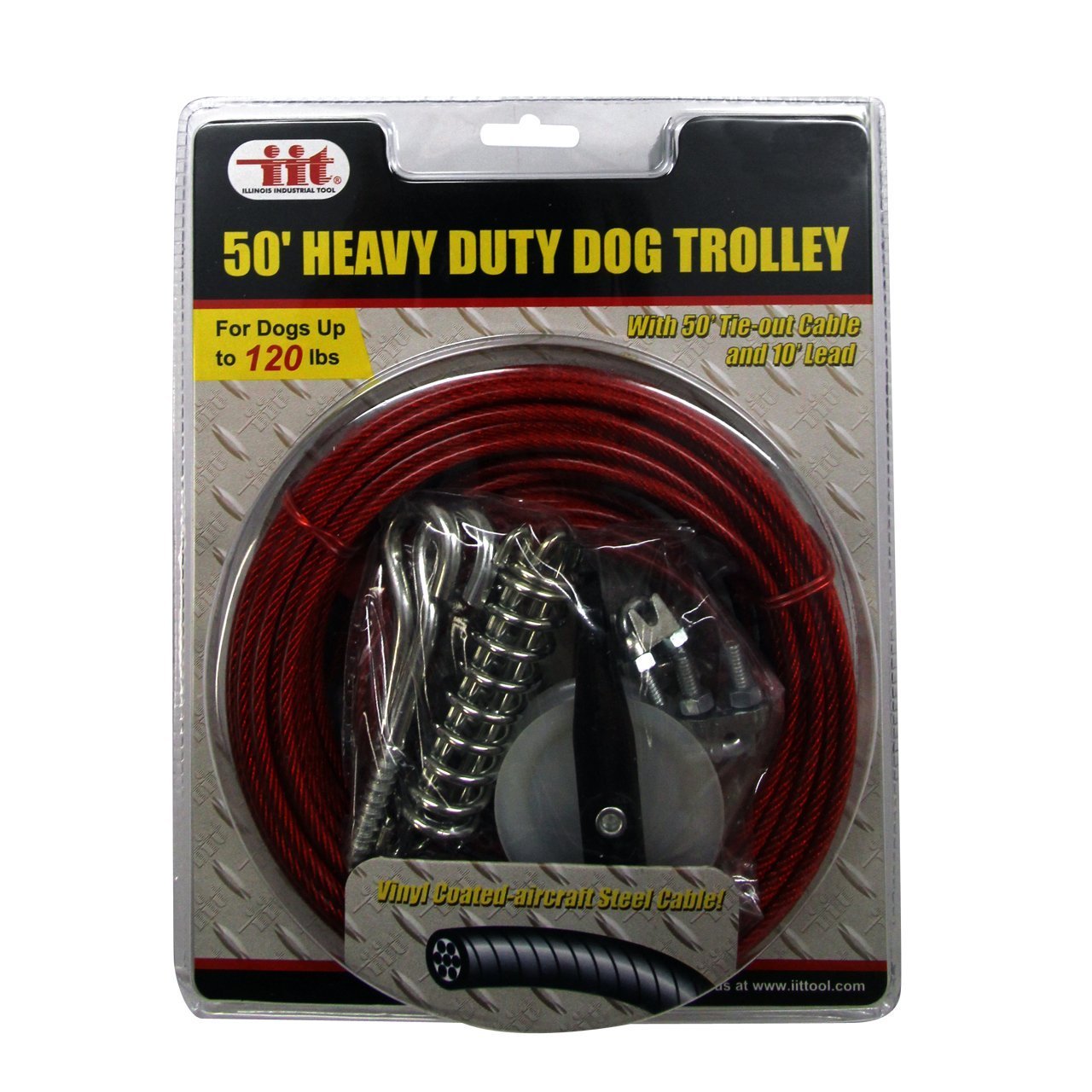 Iit 99915 Heavy Duty 50-Foot Dog Trolley