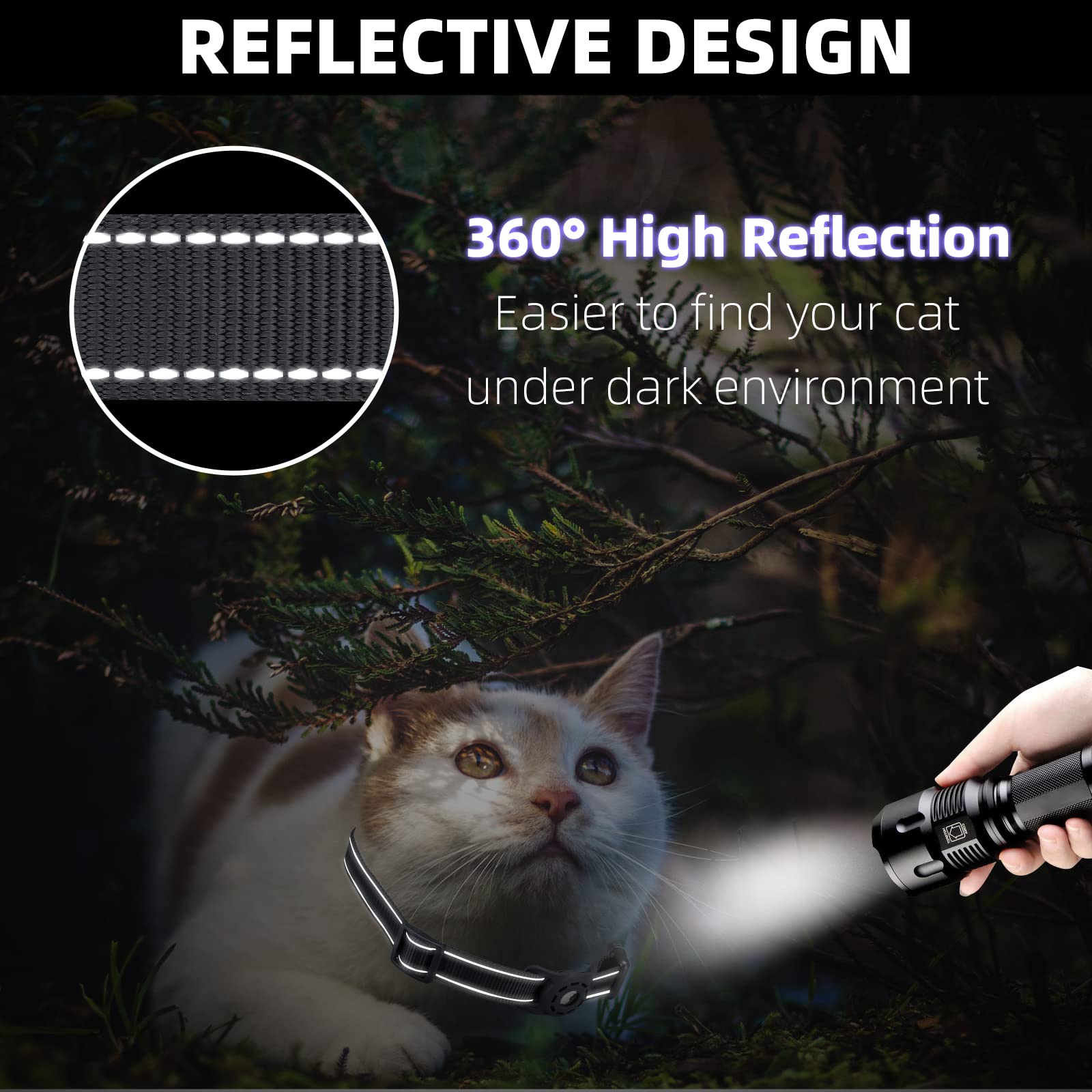 Konity Airtag Cat Collar, Compatible With Apple Airtag, Nylon Pet Kitten Puppy Collar With Silicone Holder For Small Dogs, Black