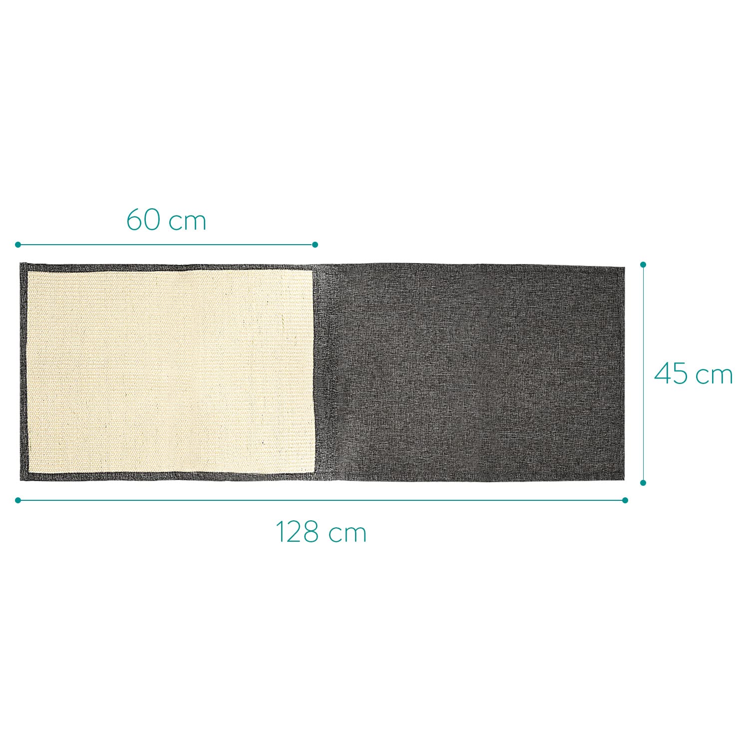 Navaris Cat Scratch Armrest Organizer - Sisal Furniture Protector Scratching Pad For Cats - Scratcher Mat Cover For Sofa Couch Armchair - Dark Gray