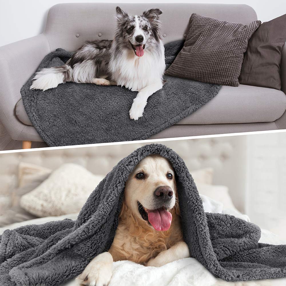 Petami Fluffy Waterproof Dog Blanket Fleece  Soft Warm Pet Fleece Throw For Large Dogs And Cats  Fuzzy Furry Plush Sherpa Throw