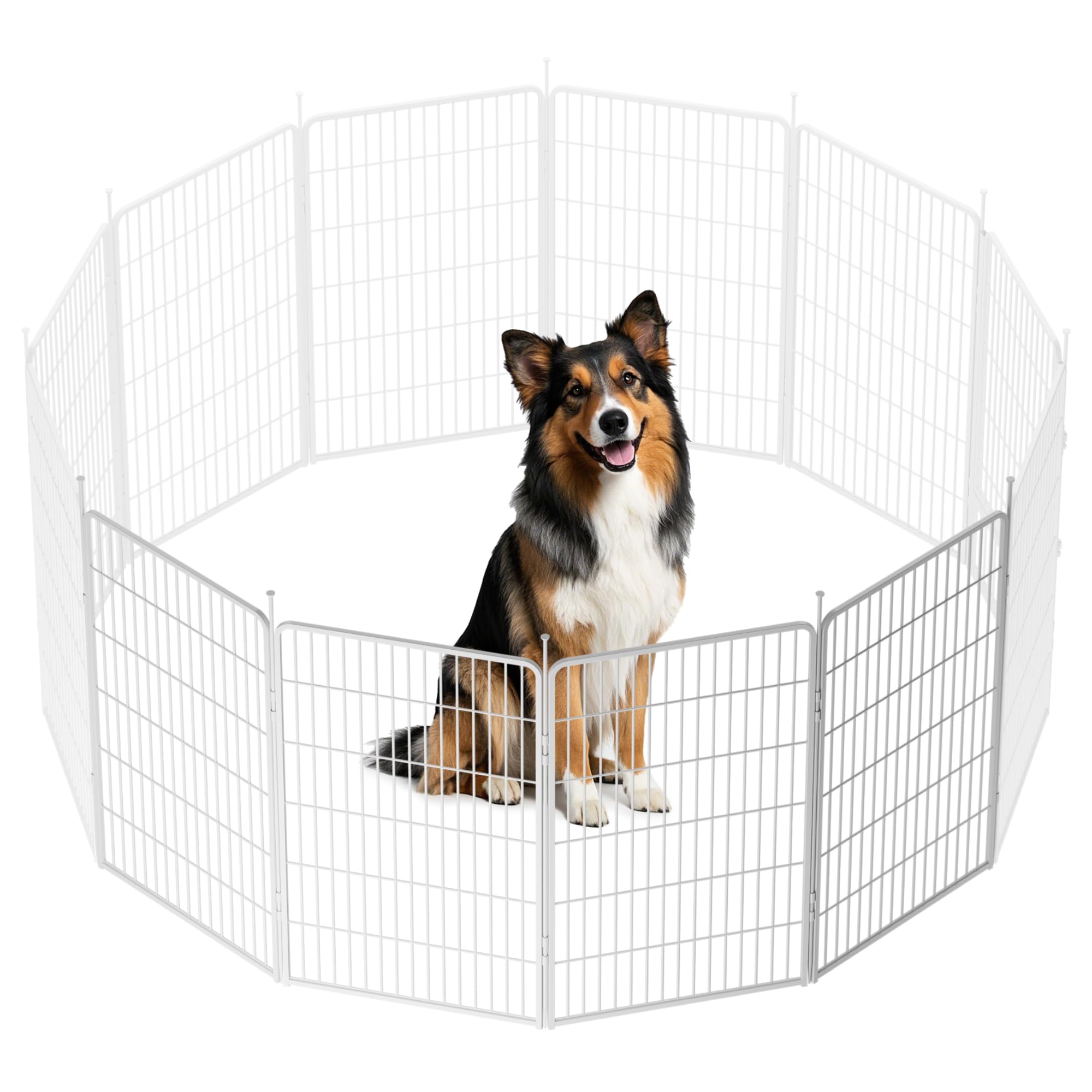 Sunsgrove Indoor Dog Playpen With Wider Door, 45 Inch 4 Panels Non Slip Dog Pen Indoor, Anti Rust Dog Fence, Free And Safe Play,