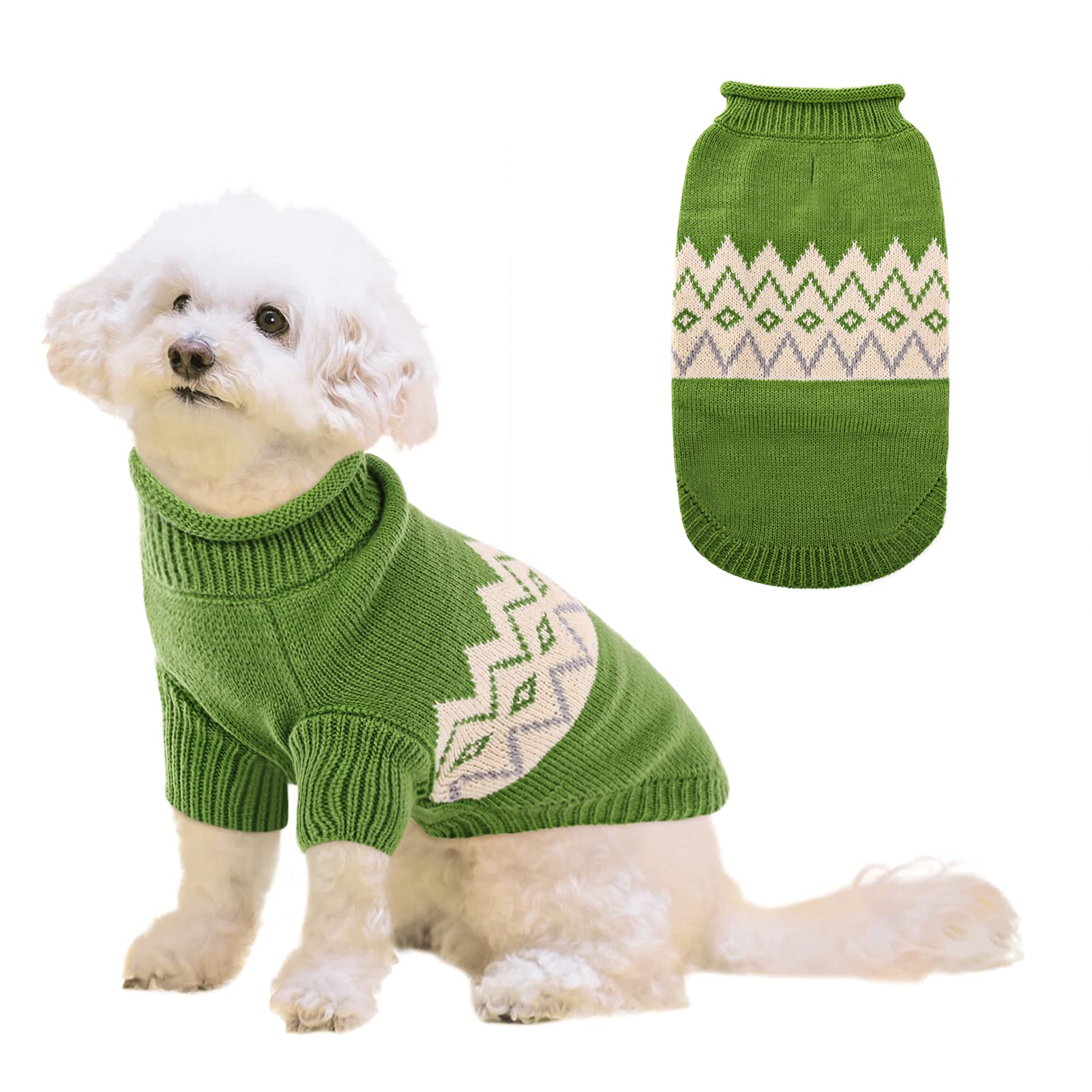 Queenmore Warm Dog Sweater, Soft Pet Knitwear, Knitted Pullover, Vlentines Day Gifts Winter Pet Clothes for Small Medium Dogs Ca